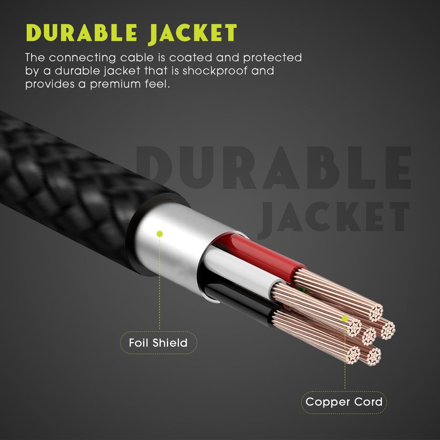 Powerup 12cm Type-c To Aux Cable - Black