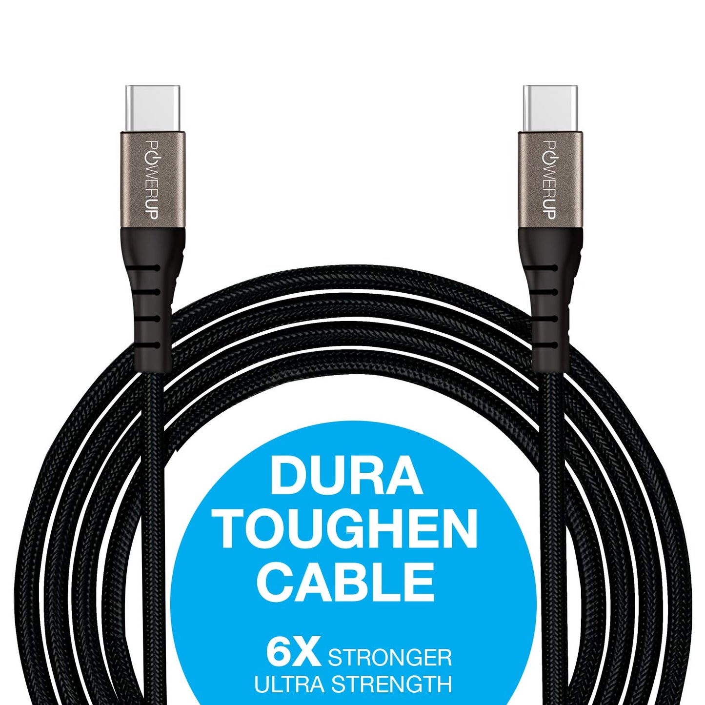 Powerup Usb-c To Usb-c Charging & Sync Cable With 1 Years Warranty - Black