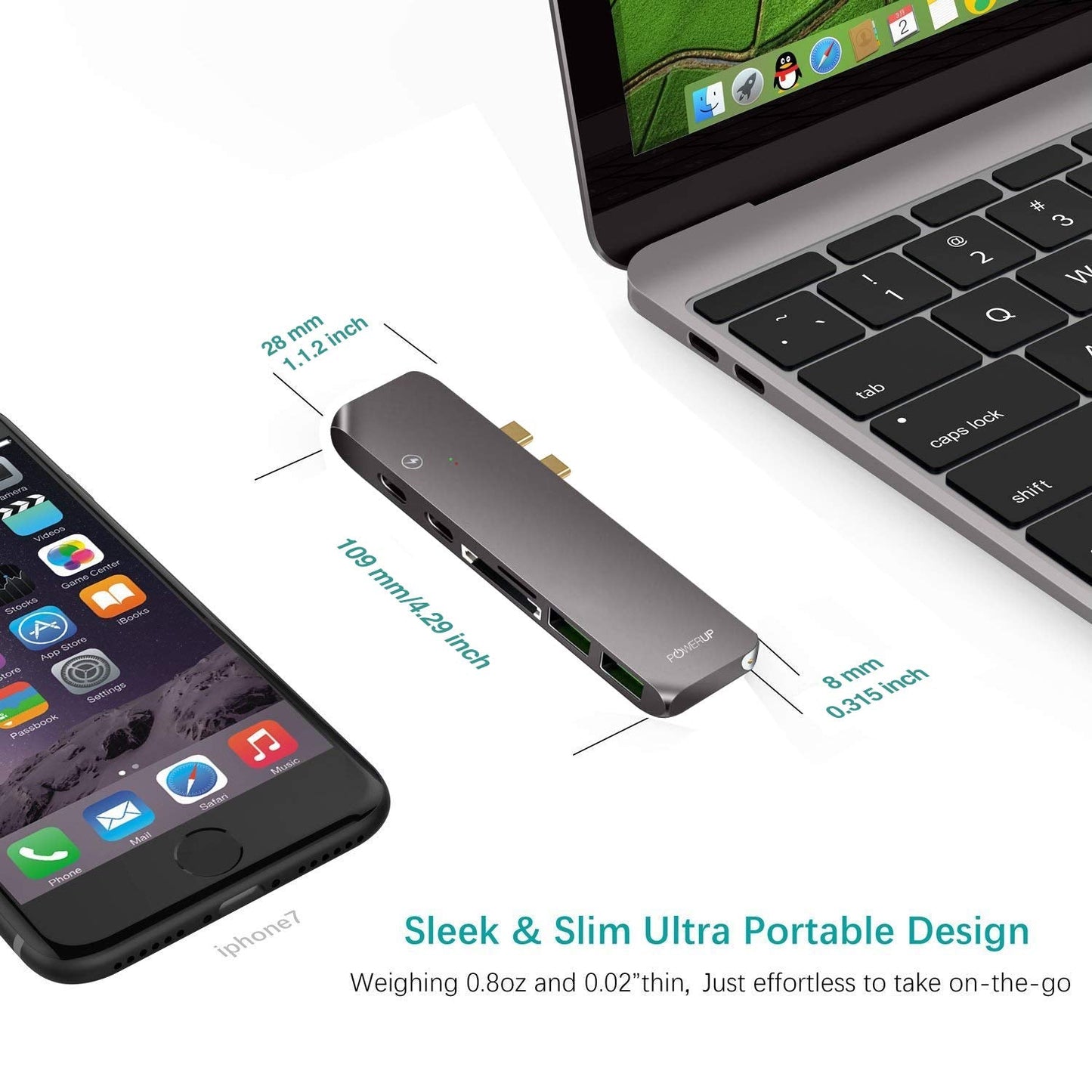 Powerup 7in1 Multi-functional Type-c Usb Hub - Gunmetal