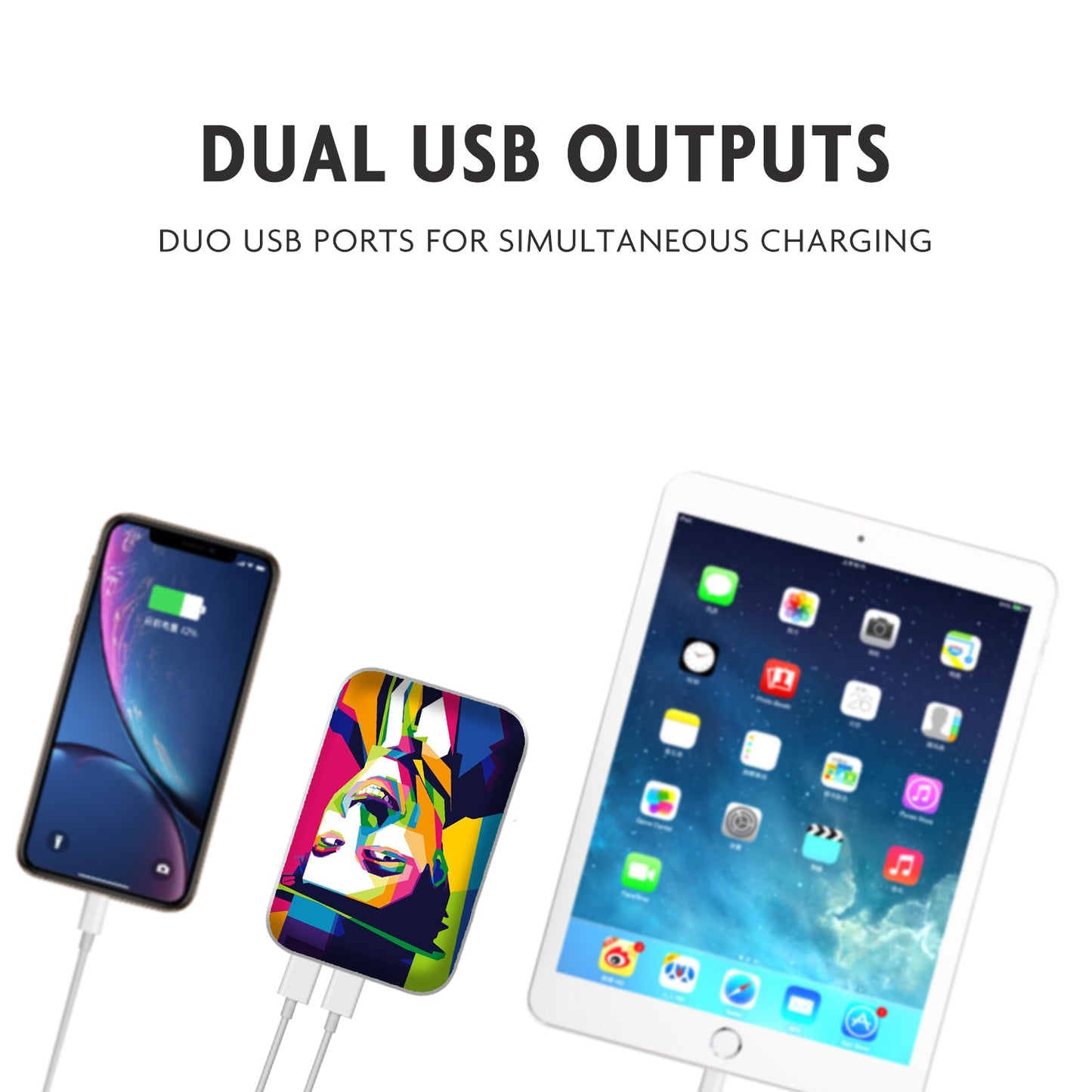 Powerup 7800 Mah Li-polymer Comic Power Pack 2usb - White