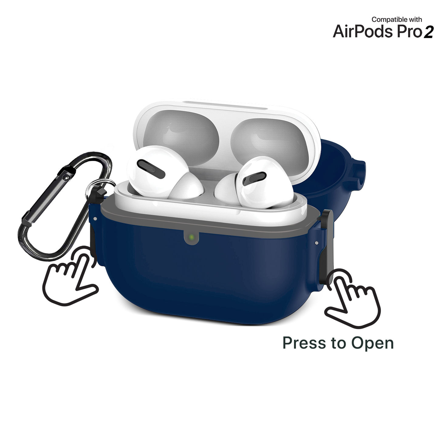 Gripp Elite Case + Keyring Hook For Airpods Pro 2 - Blue