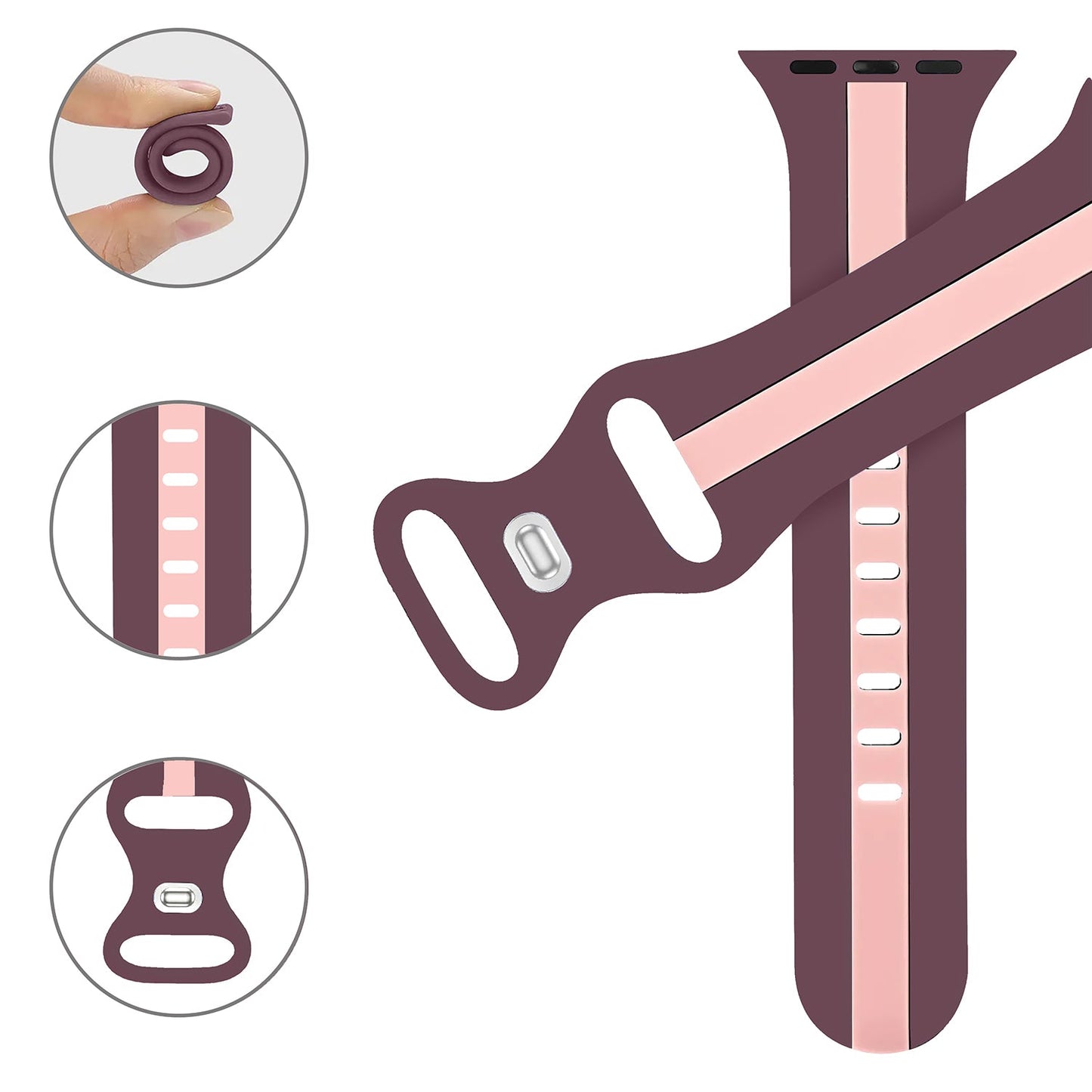Gripp 40/41mm Tutone Watch Strap - Mavau Pink