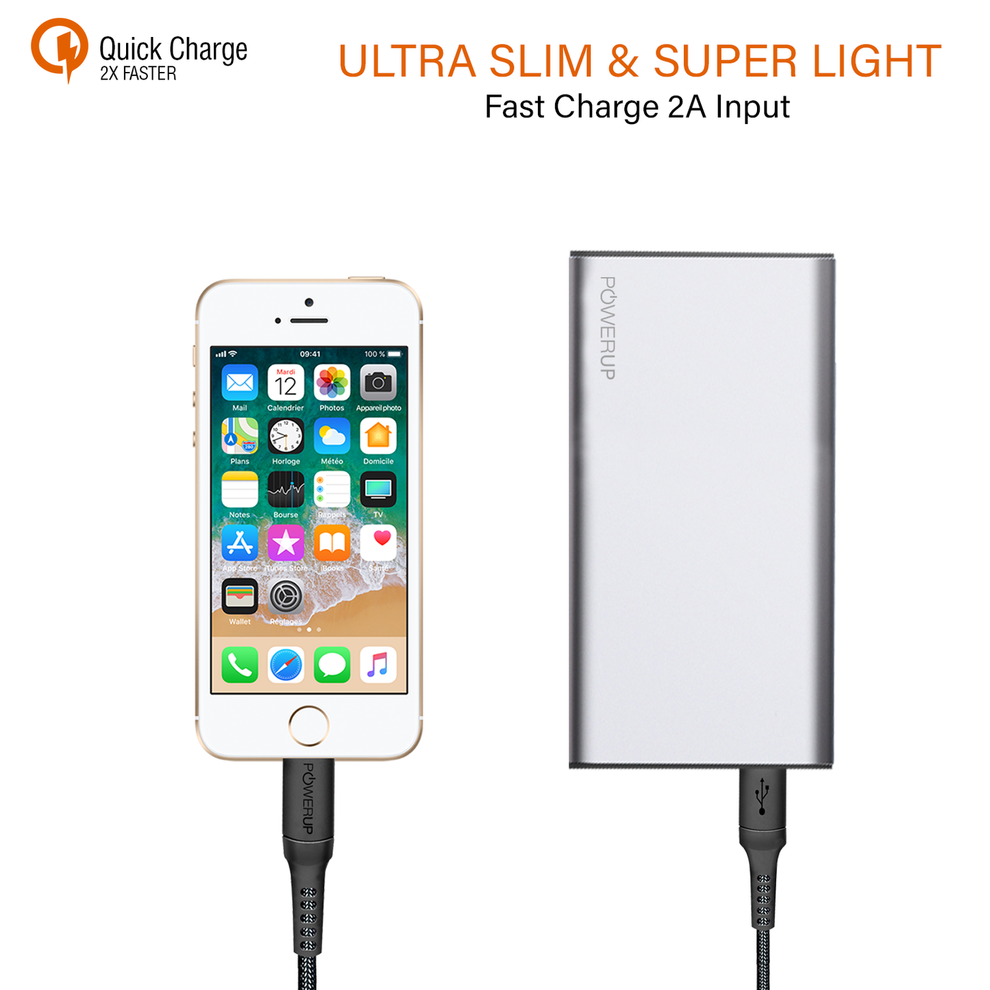 Powerup Alupac 5000mah Aluminium Power Bank 1usb - Gunmetal