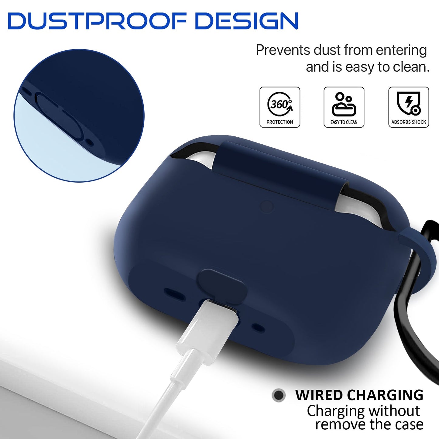 Gripp Rubon Airpods Pro 2 Case + Strap + Keyring Hook - Indigo