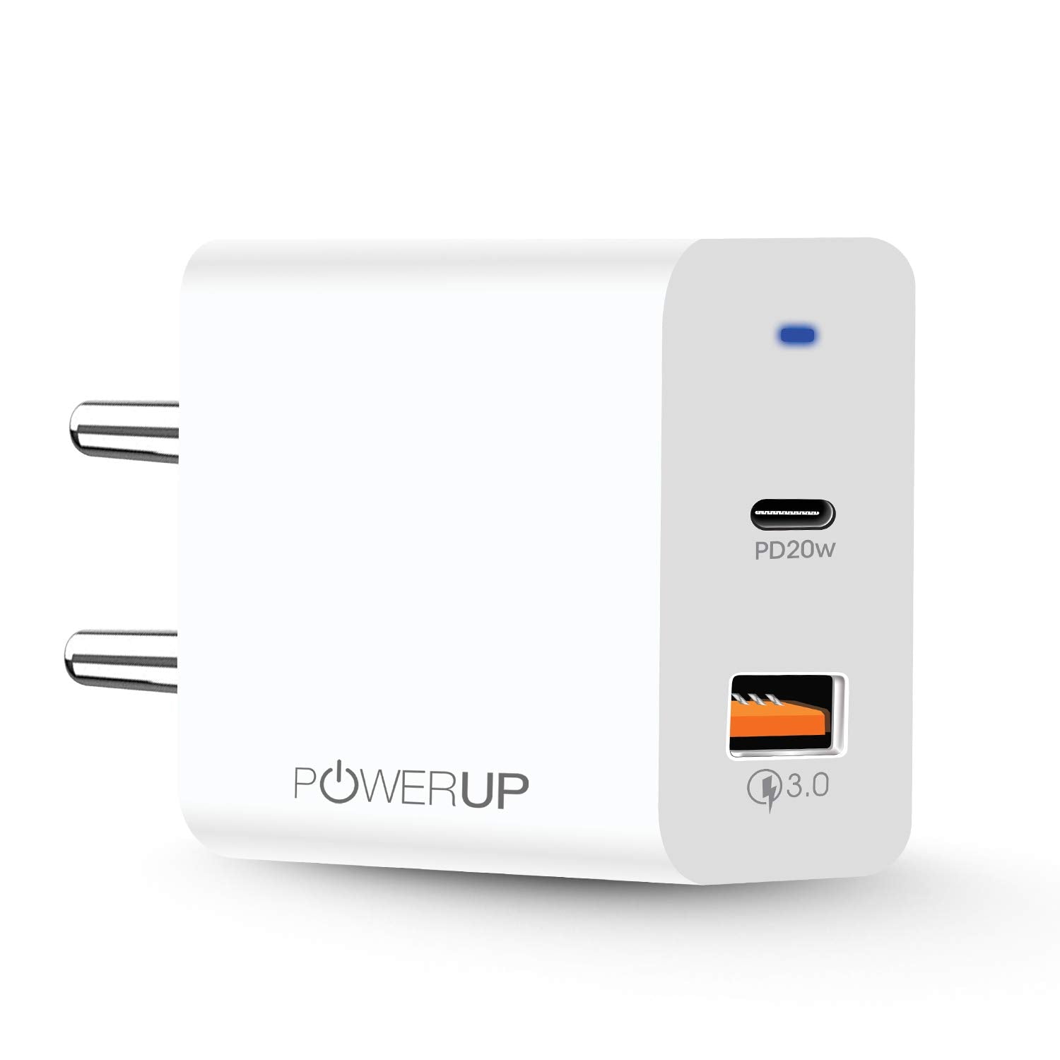 Powerup Max Charge 20w Usb Type-c Ultra Smart Wall Charger - White