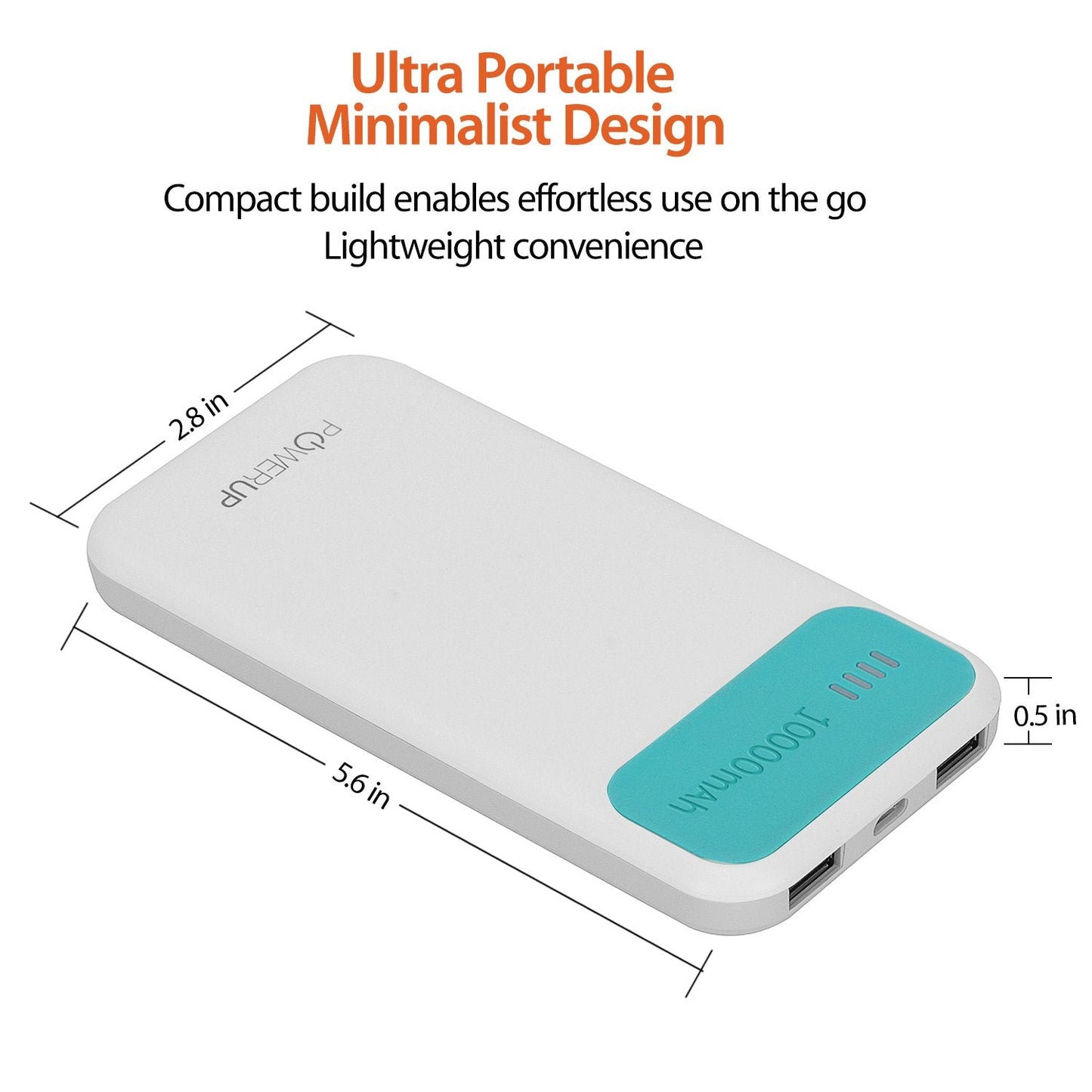 Powerup 10000mah Power Bank Enerpac10000 Duo-usb - Green