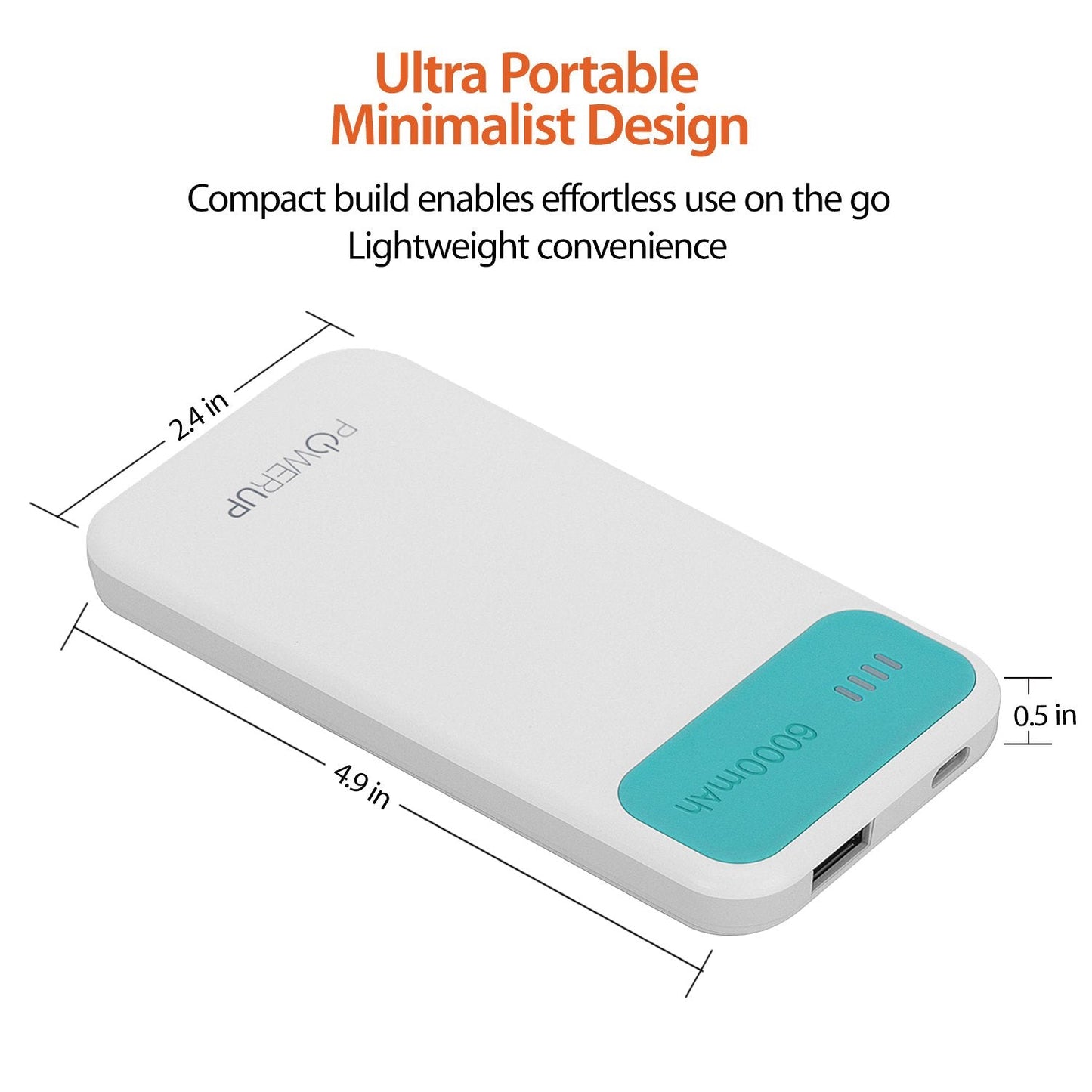 Powerup 6000mah Power Bank Enerpac6000 Duo-usb - Green
