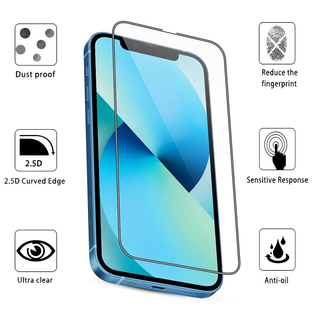 Gripp 3d Tempered Glass For Apple Iphone 13/13 Pro (6.1") - Black