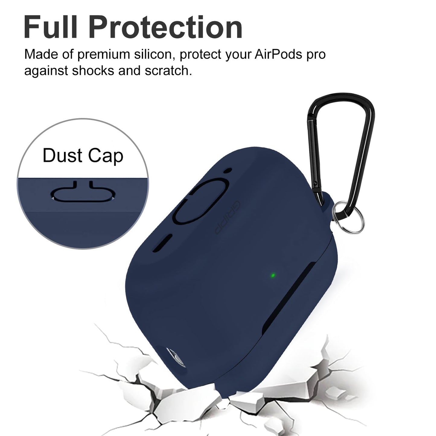 Gripp Rubon Airpods Pro 2 Case + Strap + Keyring Hook - Indigo
