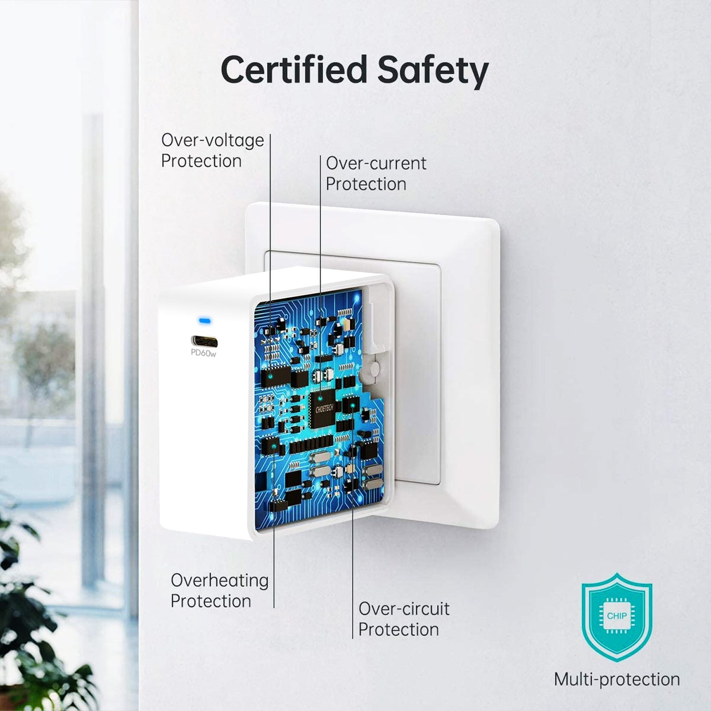 Powerup Turbo Charge 60w Type-c Wall Charger - White