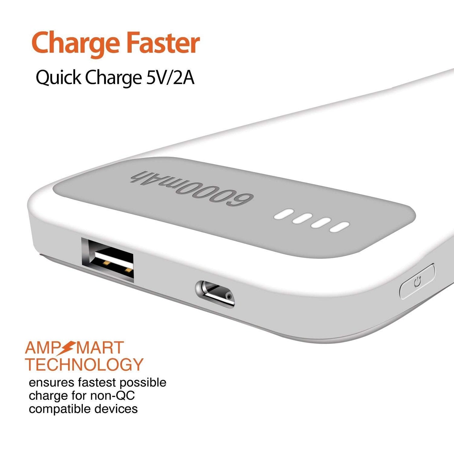Powerup 6000mah Power Bank Enerpac6000 Duo-usb - Grey