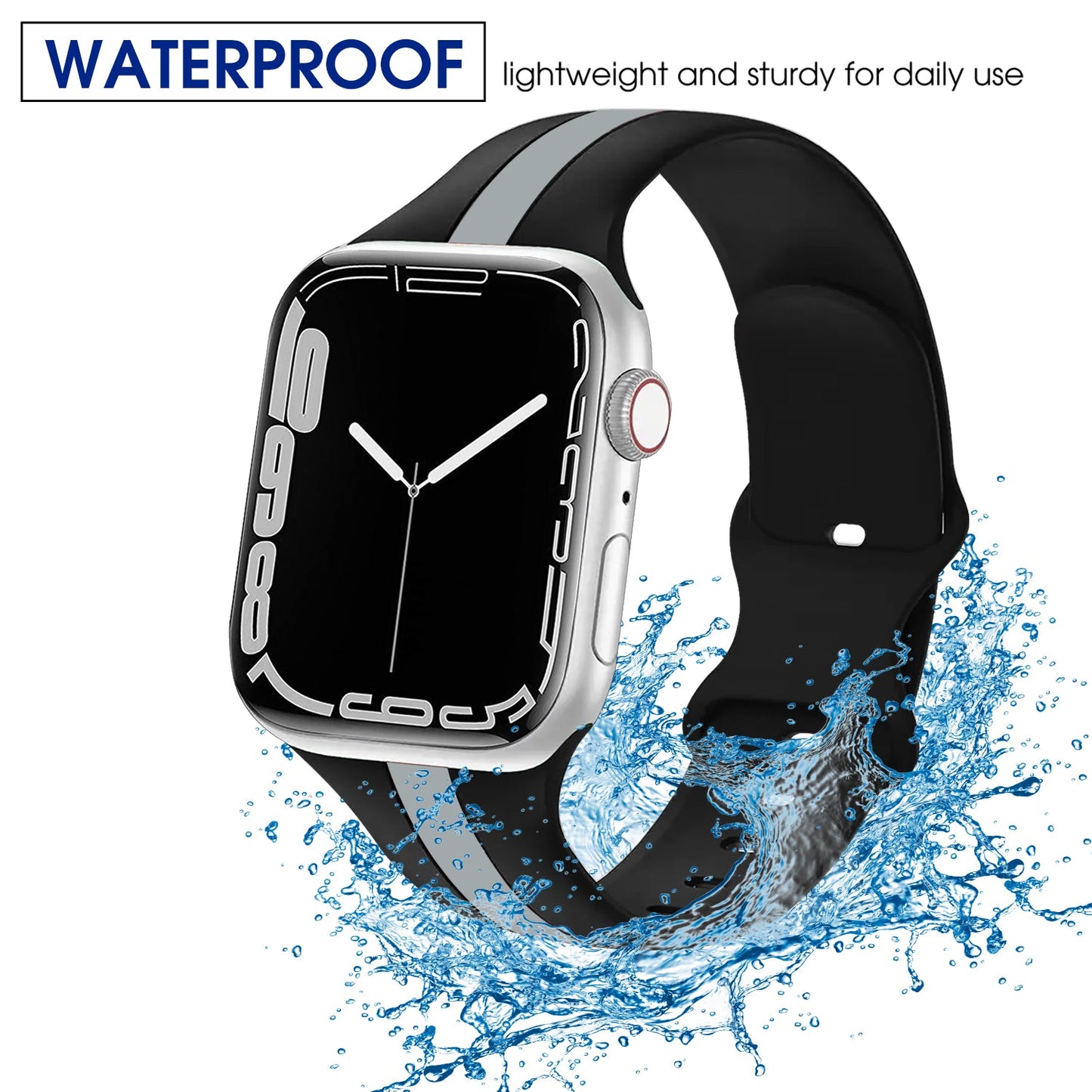 Gripp 45/49mm Tutone Watch Strap - Black/grey