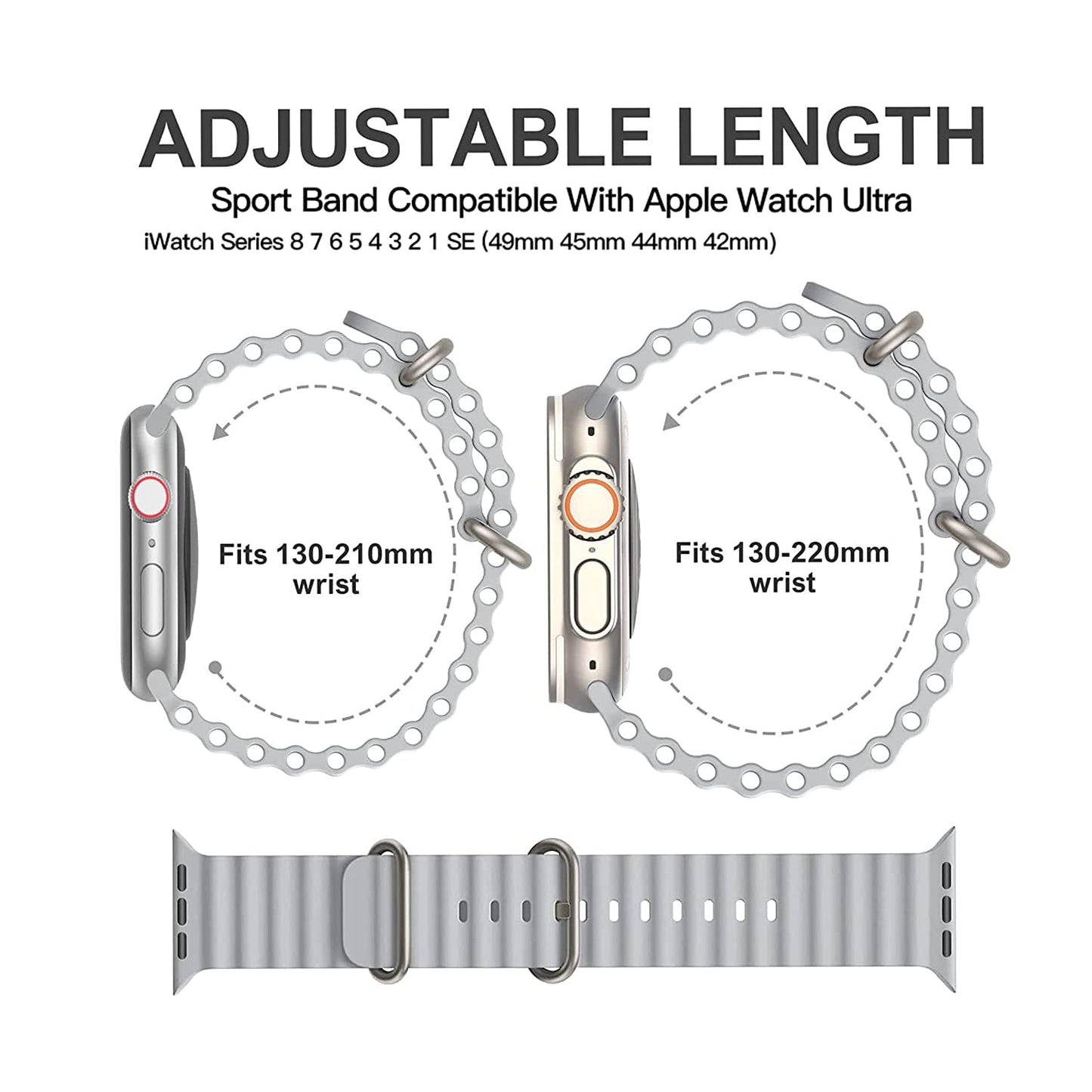 Gripp 45/49mm Solo Watch Strap - White