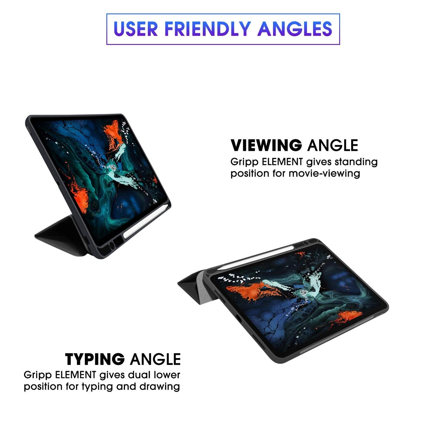 Gripp Element Case For Apple Ipad Pro 11" - Black