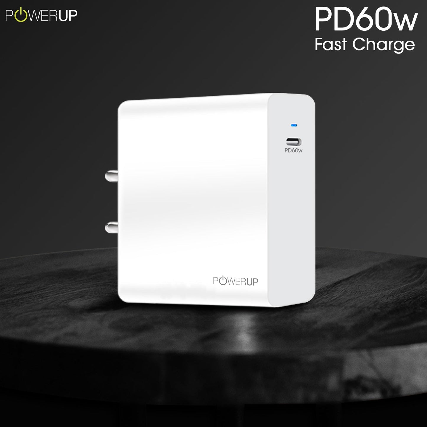 Powerup Turbo Charge 60w Type-c Wall Charger - White