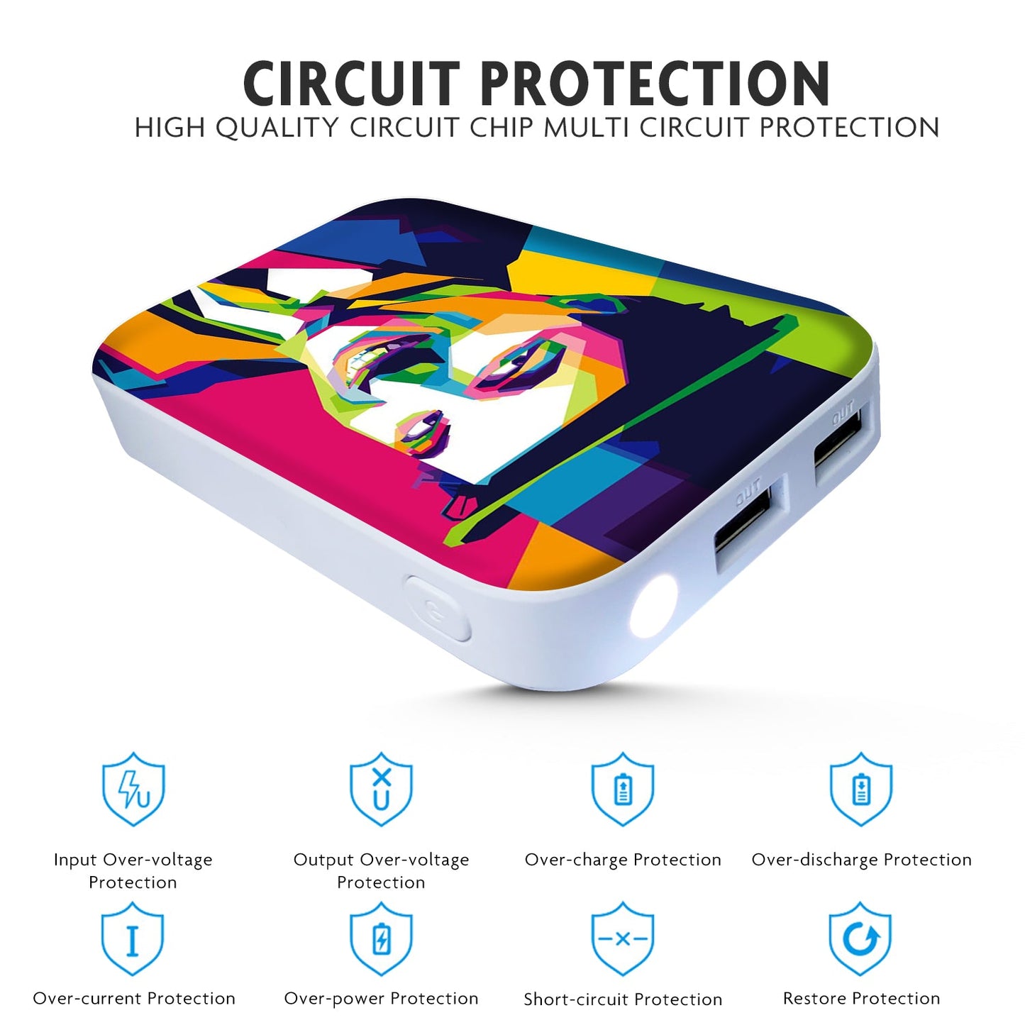 Powerup 7800 Mah Li-polymer Comic Power Pack 2usb - White