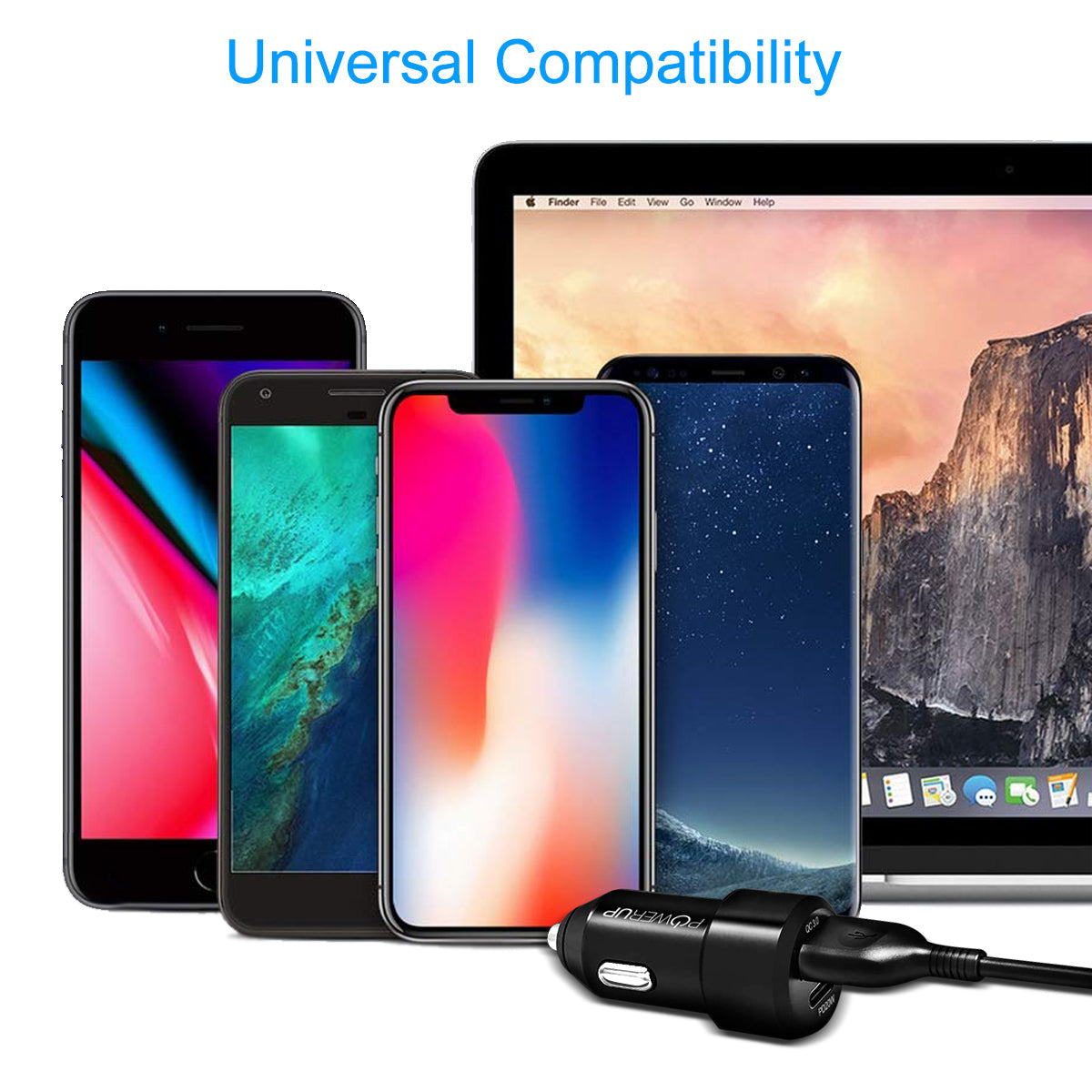 Powerup Type-c Quick Car Charger - Black