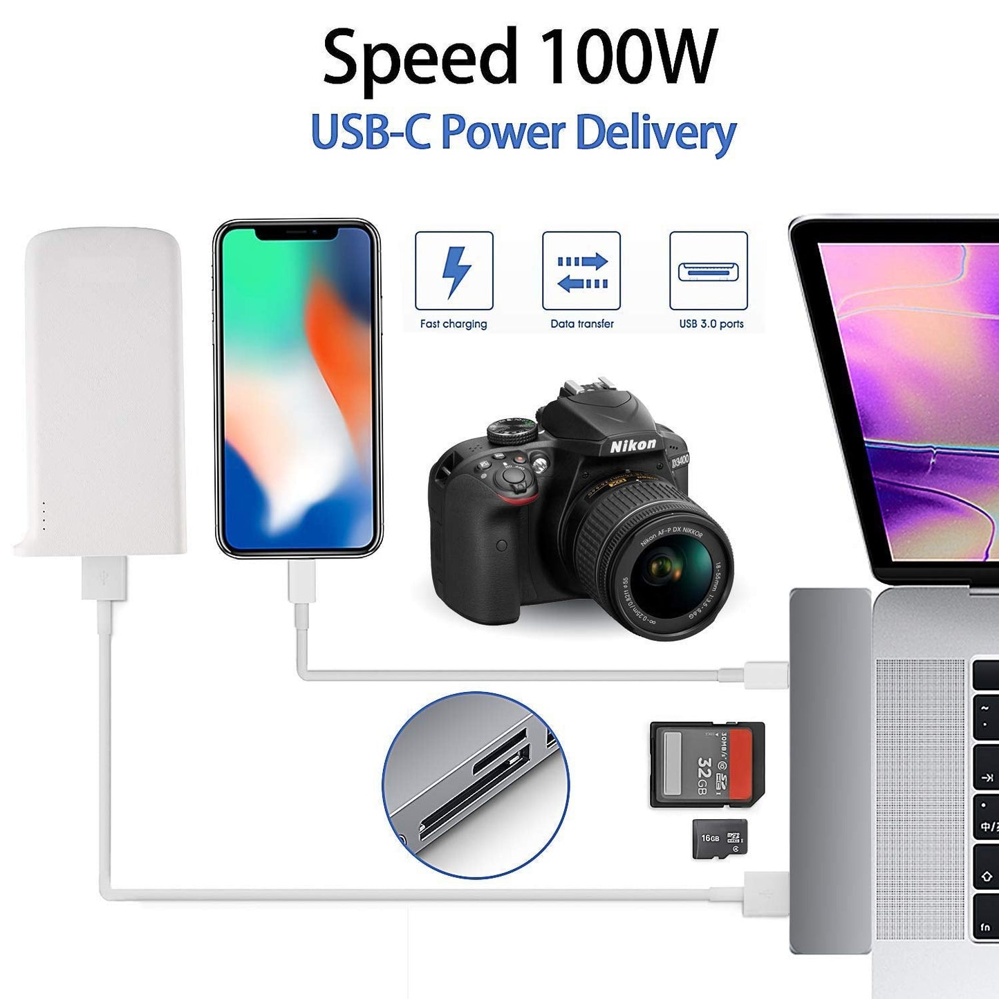 Powerup 7in1 Multi-functional Type-c Usb Hub - Gunmetal
