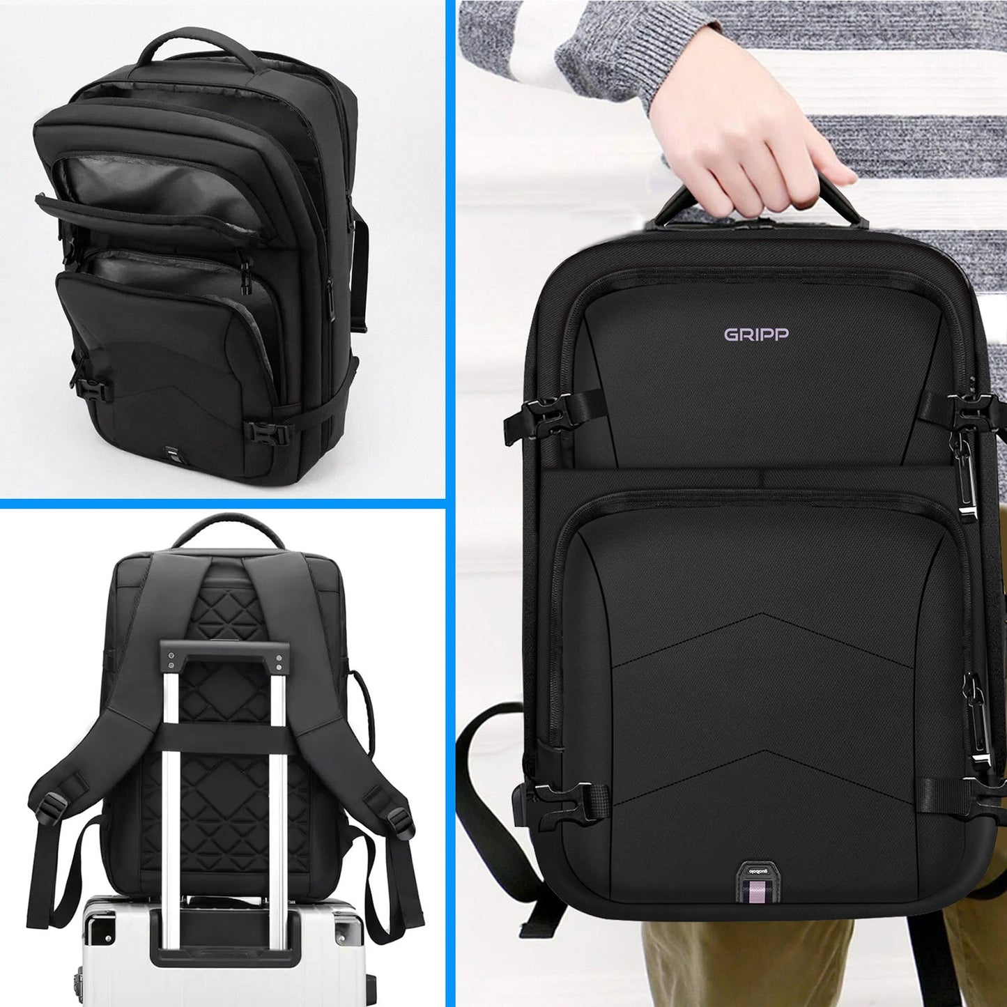 Gripp Drift Backpack Upto 15.6" For Laptop/macbook - Black
