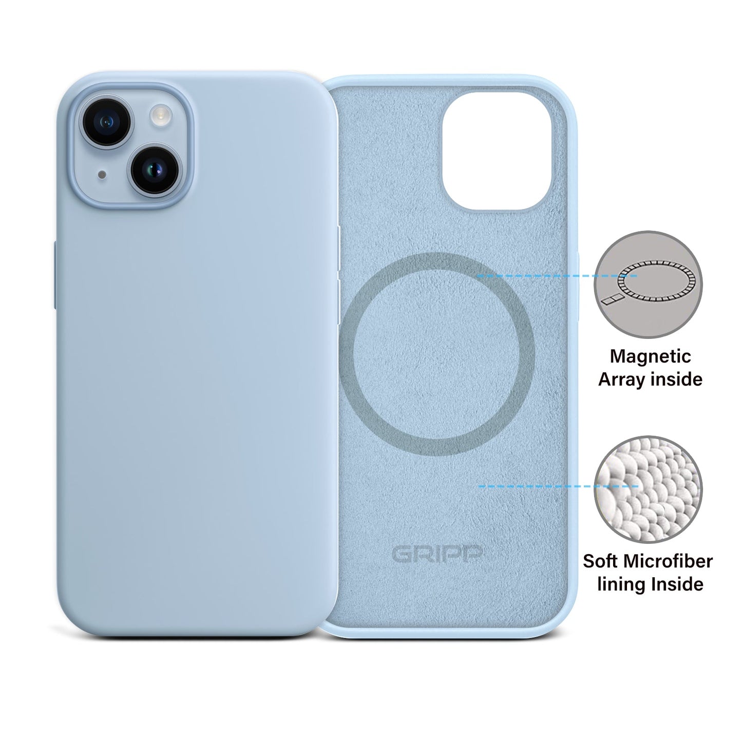 Gripp Rubon Case For Apple Iphone 14 Plus (6.7") With Magsafe - Sierra Blue