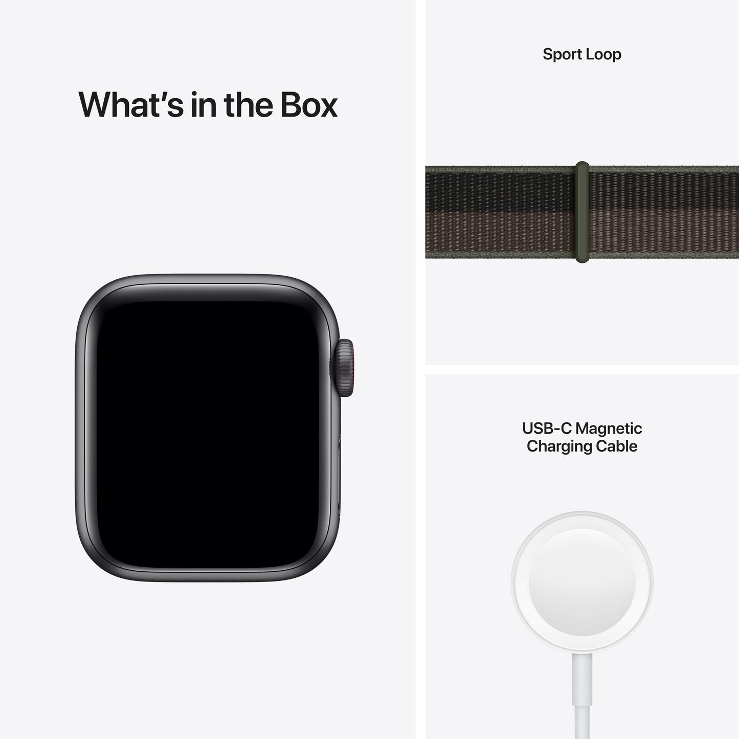 Apple Watch SE GPS + Cellular, 40mm Space Grey Aluminium Case with Tornado/Grey Sport Loop