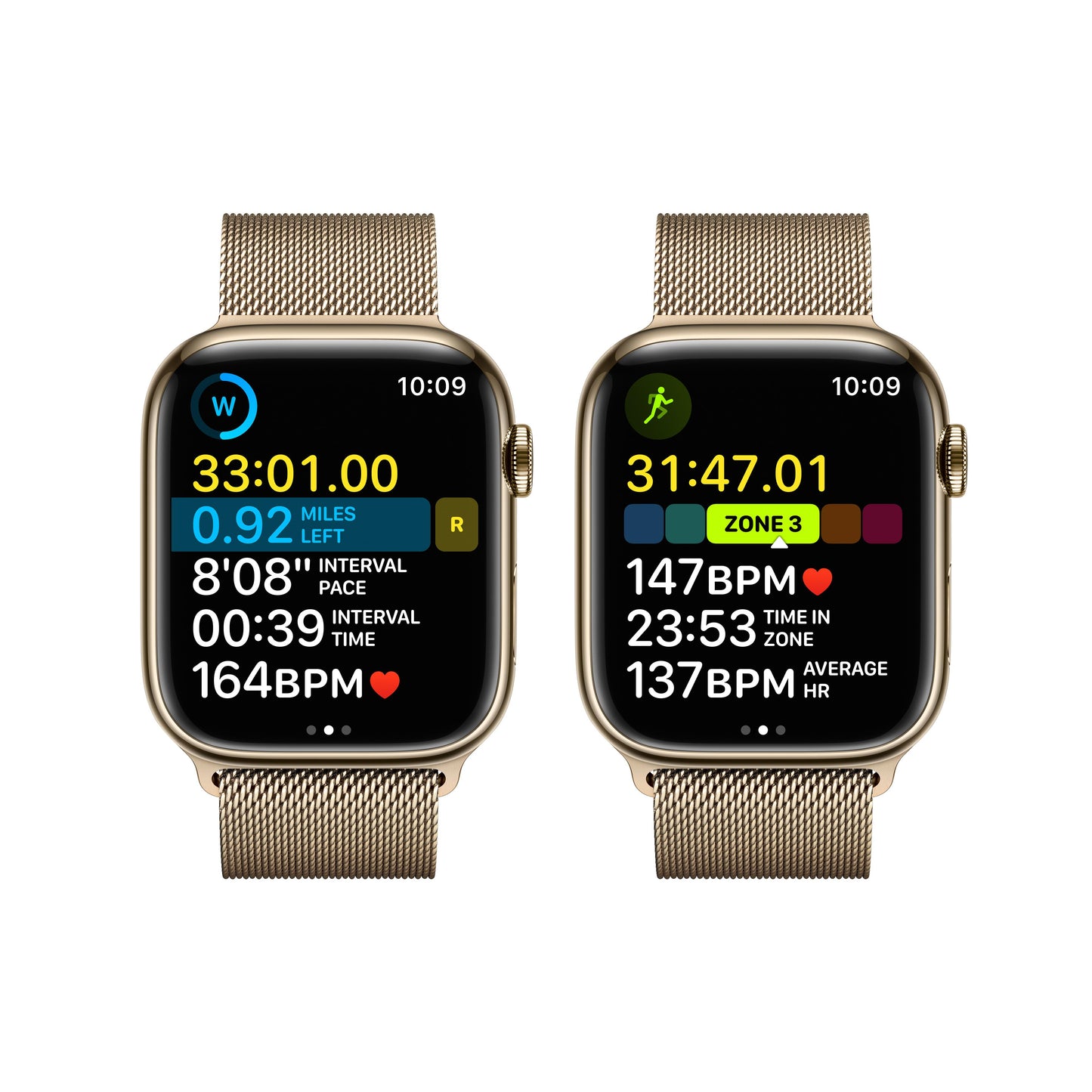 Apple Watch Series 8 GPS + Cellular 45mm Gold Stainless Steel Case with Gold Milanese Loop
