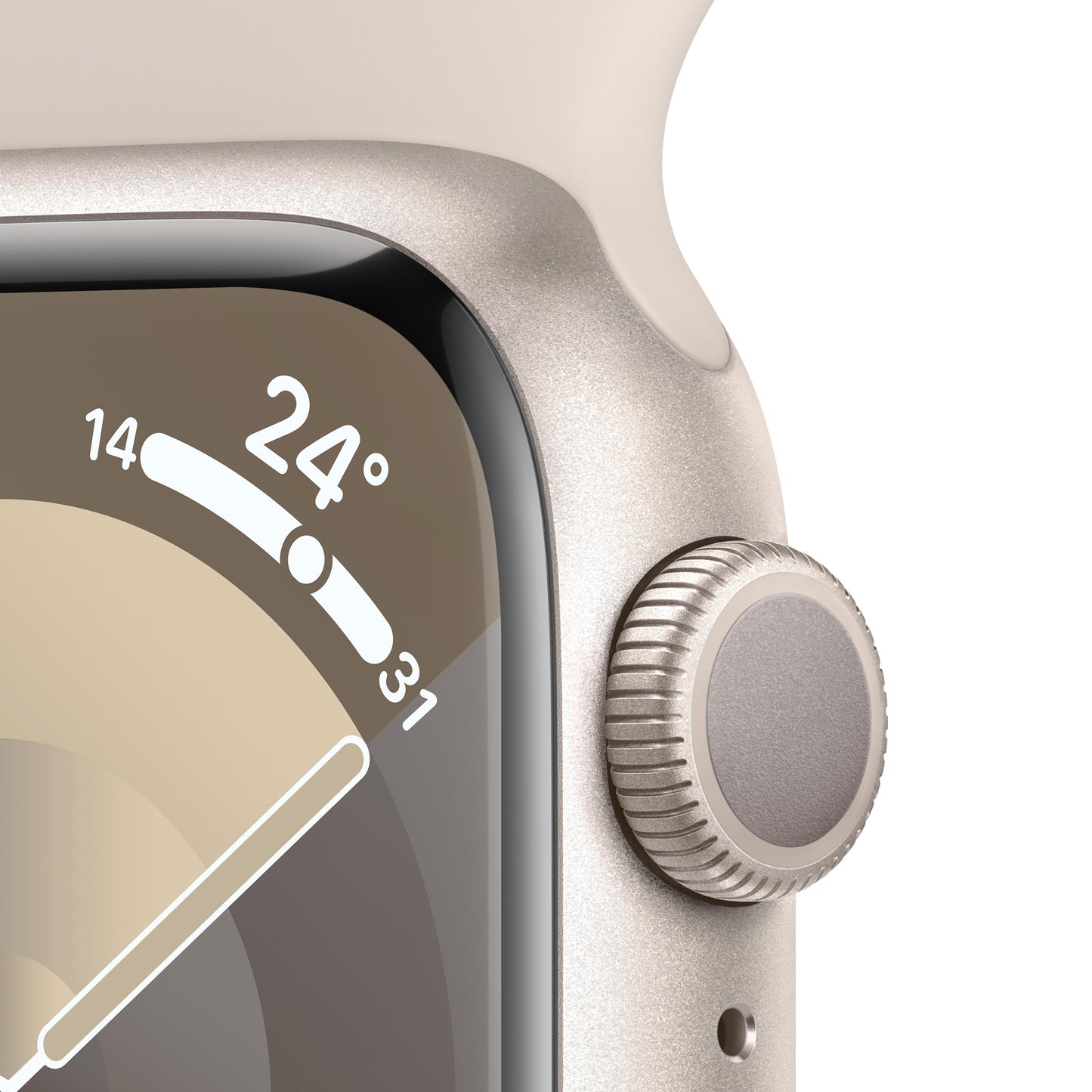 Apple Watch Series 9 GPS 41mm Starlight Aluminium Case with Starlight Sport Band - S/M
