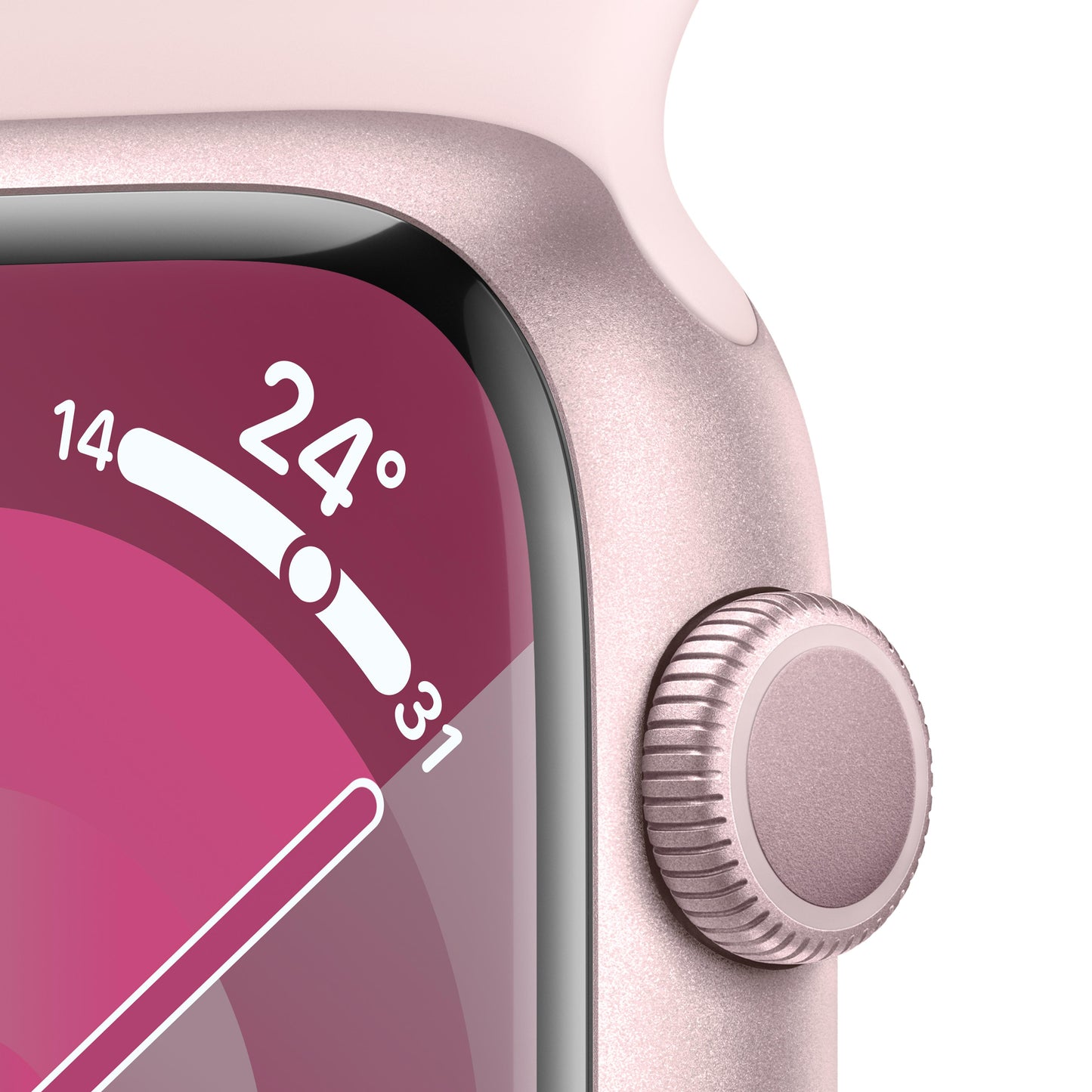 Apple Watch Series 9 GPS 45mm Pink Aluminium Case with Light Pink Sport Band - S/M