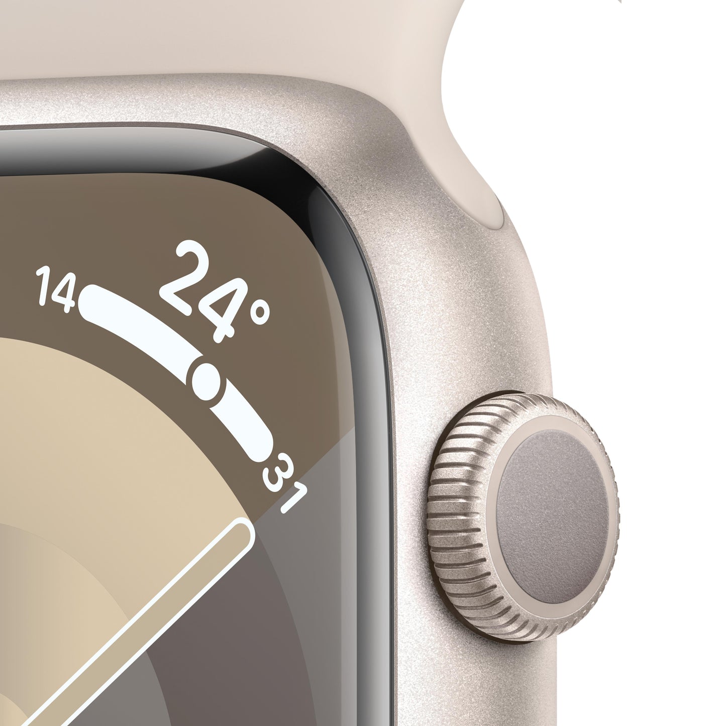 Apple Watch Series 9 GPS 45mm Starlight Aluminium Case with Starlight Sport Band - S/M