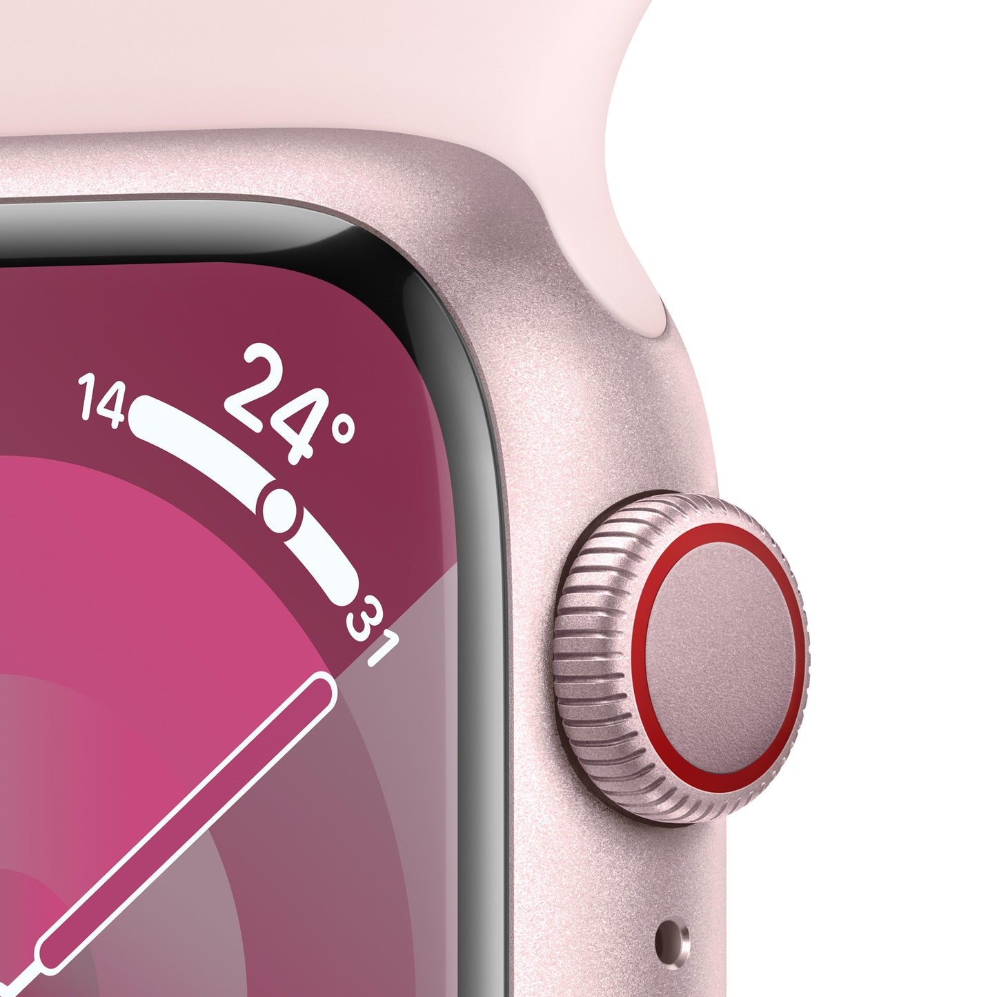 Apple Watch Series 9 GPS + Cellular 41mm Pink Aluminium Case with Light Pink Sport Band - M/L