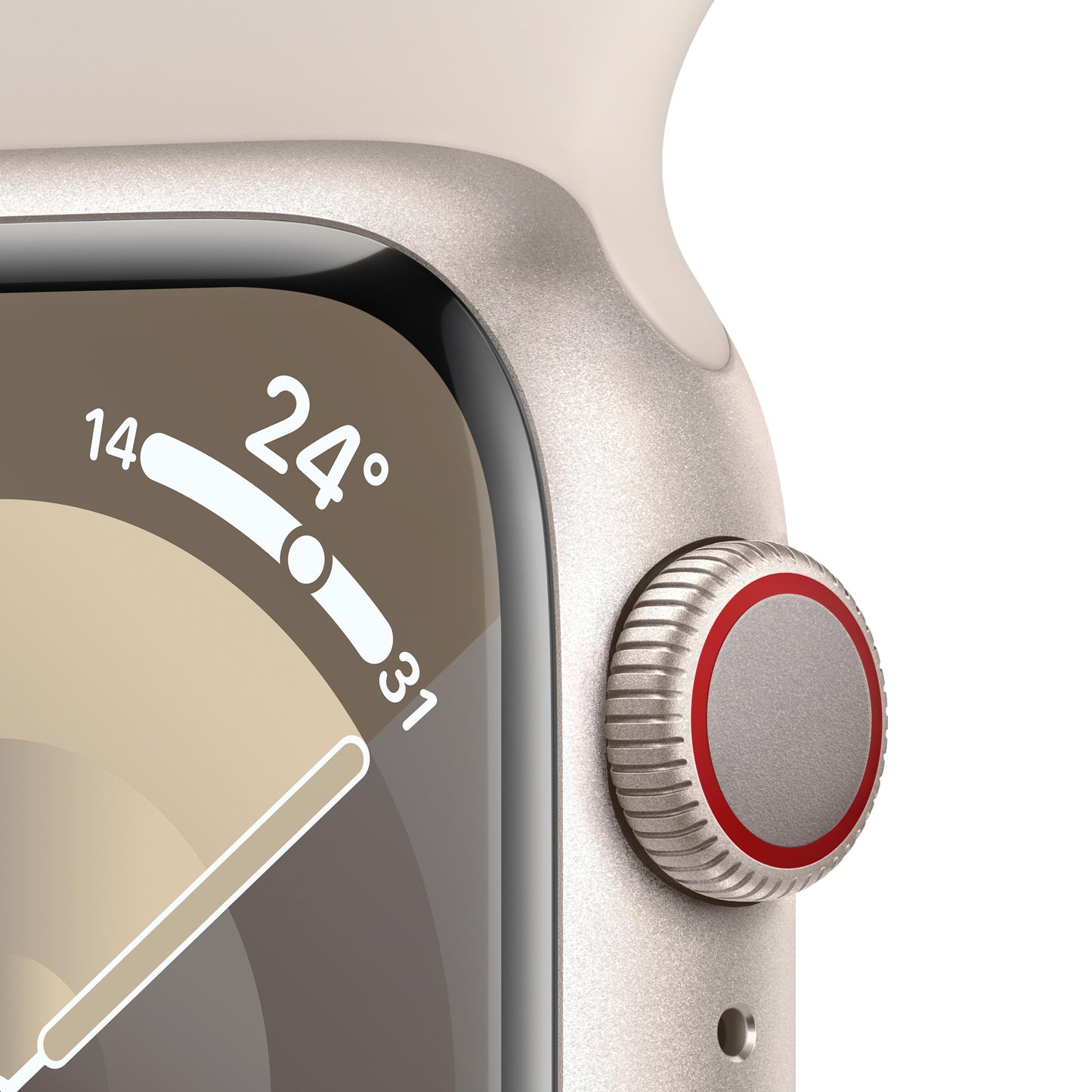 Apple Watch Series 9 GPS + Cellular 41mm Starlight Aluminium Case with Starlight Sport Band - S/M