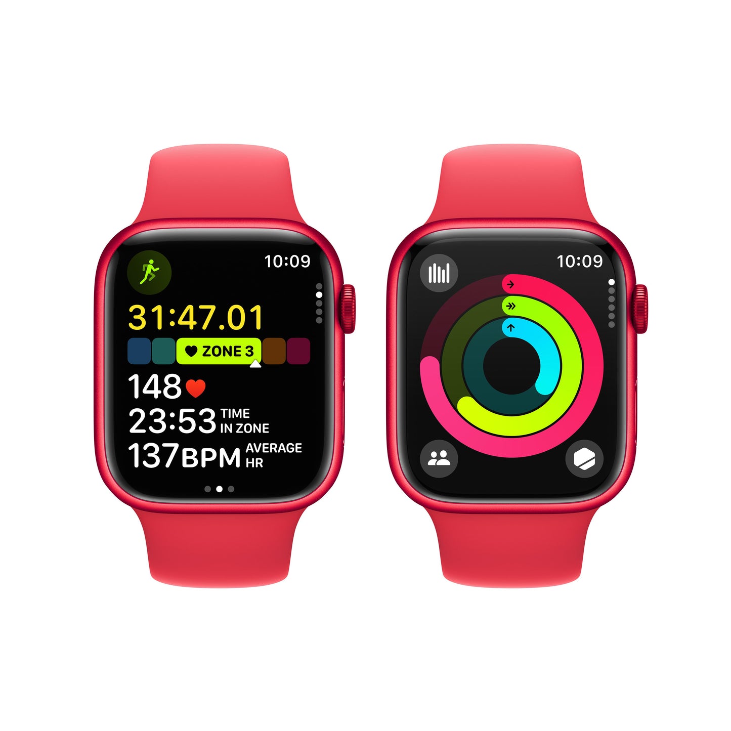 Apple Watch Series 9 GPS + Cellular 45mm (PRODUCT)RED Aluminium Case with (PRODUCT)RED Sport Band - S/M