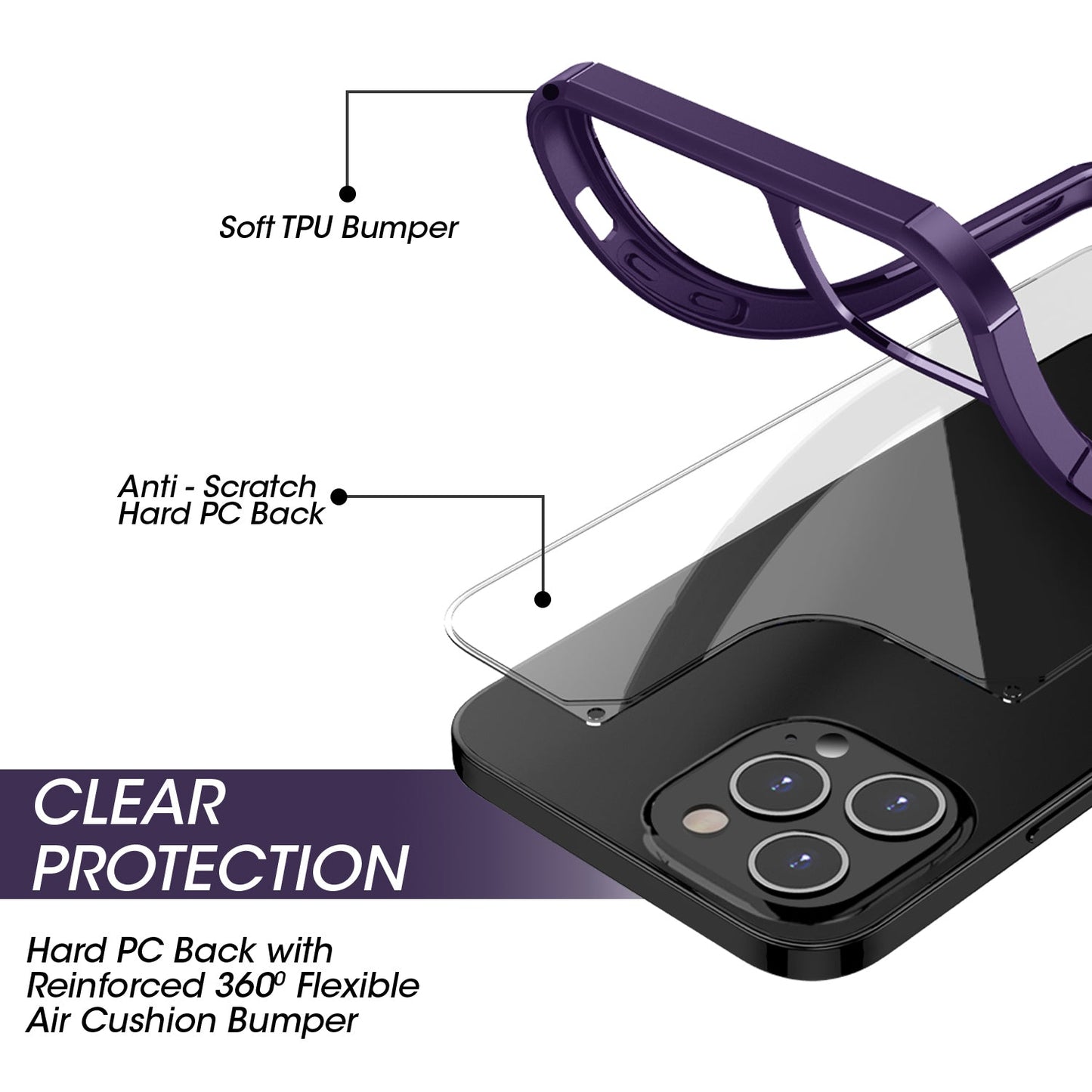 Gripp Defender Case For Apple Iphone 14 Pro Max (6.7") - Purple