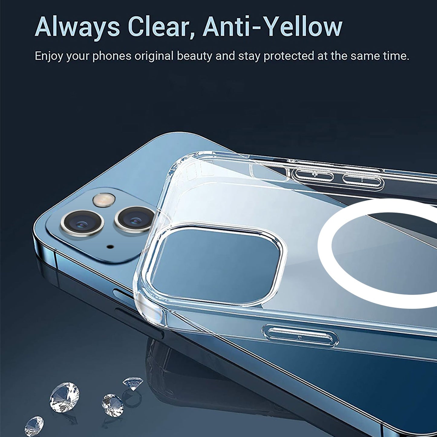 Gripp Clear Magsafe Case For Apple Iphone 14 Plus (6.7") With White Ring - Clear
