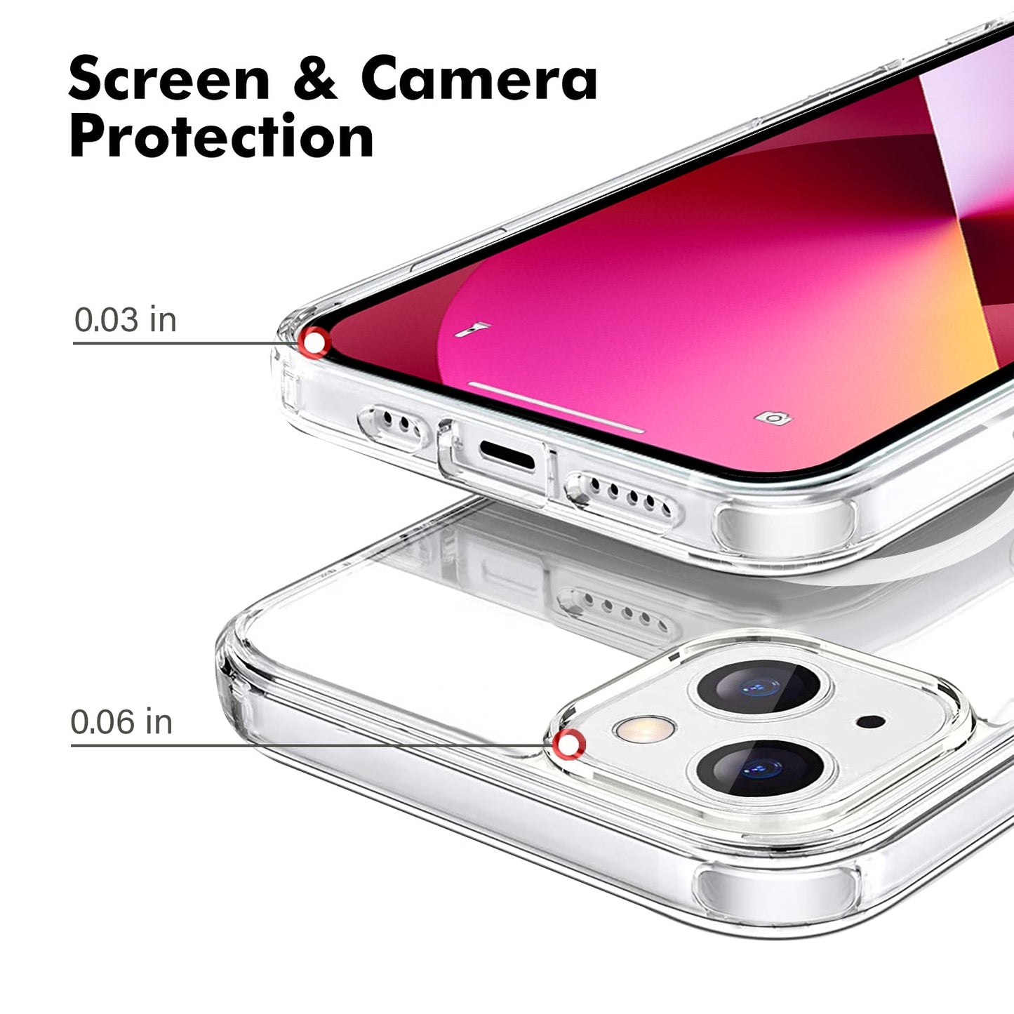 Gripp Clear Magsafe Case For Apple Iphone 14 Plus (6.7") With White Ring - Clear