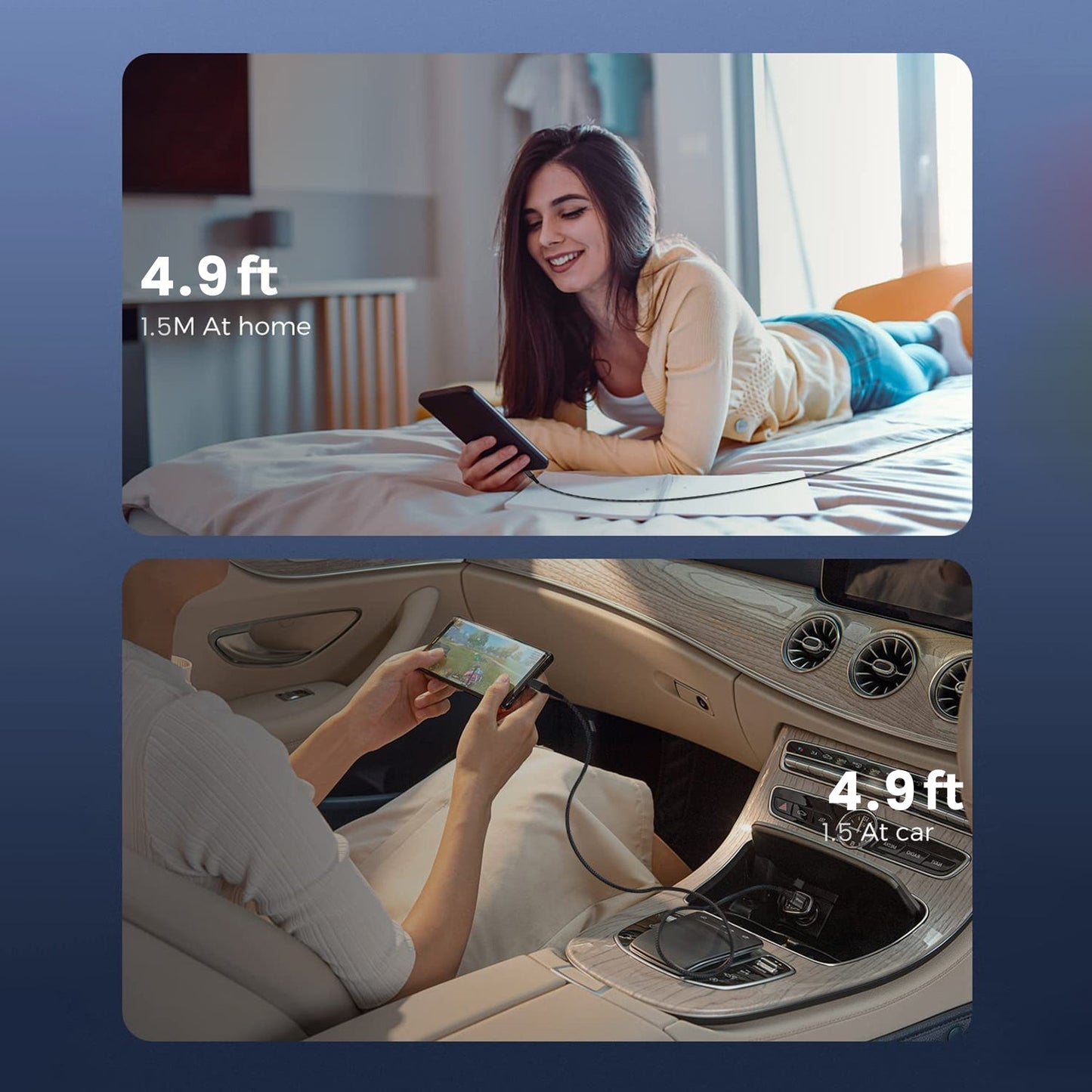 Powerup 1.5m Usb-c To Usb-c Charging & Sync Cable 60w - Black