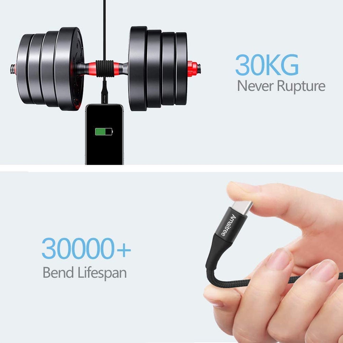 Powerup 1.5m Usb-c To Usb-c Charging & Sync Cable 60w - Black