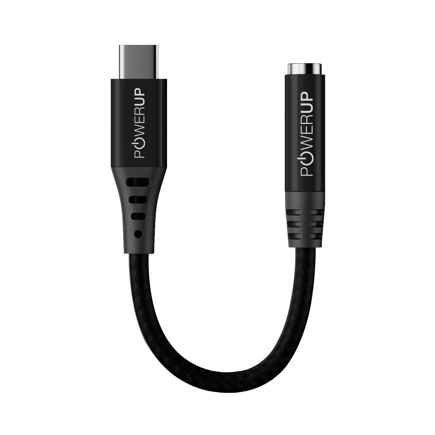 Powerup 12cm Type-c To Aux Cable - Black
