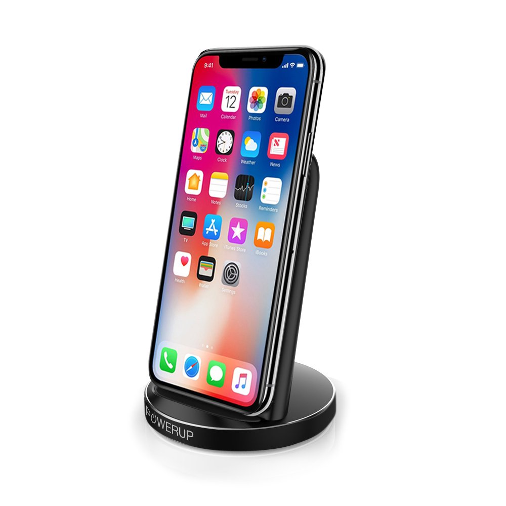 Powerup Wireless Charger Powerdock Dual Coil 10w Rapid Charger - Black