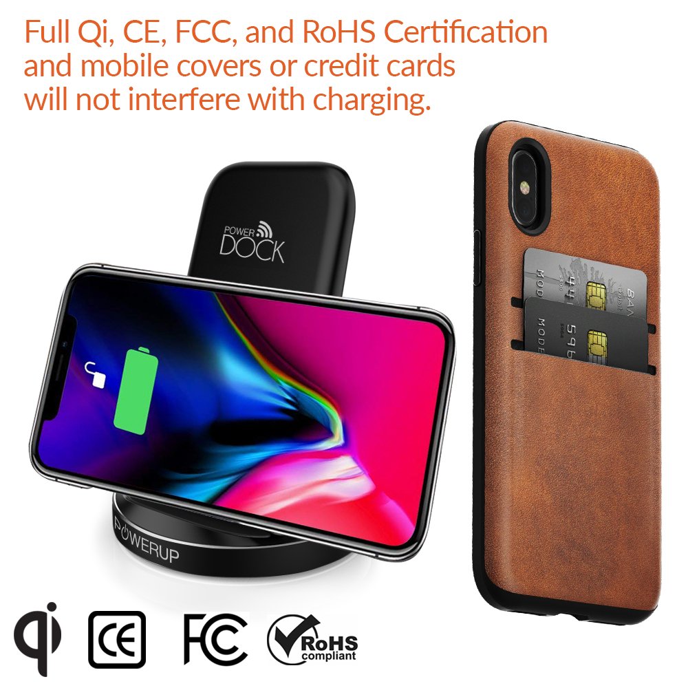 Powerup Wireless Charger Powerdock Dual Coil 10w Rapid Charger - Black