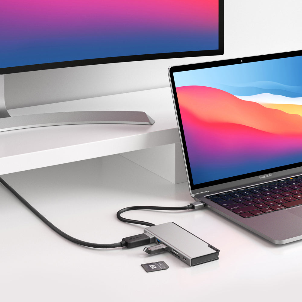 Alogic Usb-c Dock Uni With Power Delivery – Ultra Series – Space Grey; 1 X Hdmi For 4k@60hz, 2 X Usb 3.1 (Usb-a) Ports, 1 X Micro Sd And Sd Card Readers And 1 X Usb-c Port With Support For Up To 100w Of Power Delivery For Charging Your Laptop