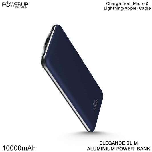 Powerup Elegance Slim 10000mah Power Bank Aluminium - Blue