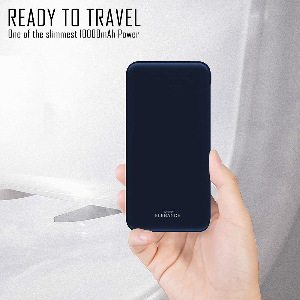 Powerup Elegance Slim 10000mah Power Bank Aluminium - Blue