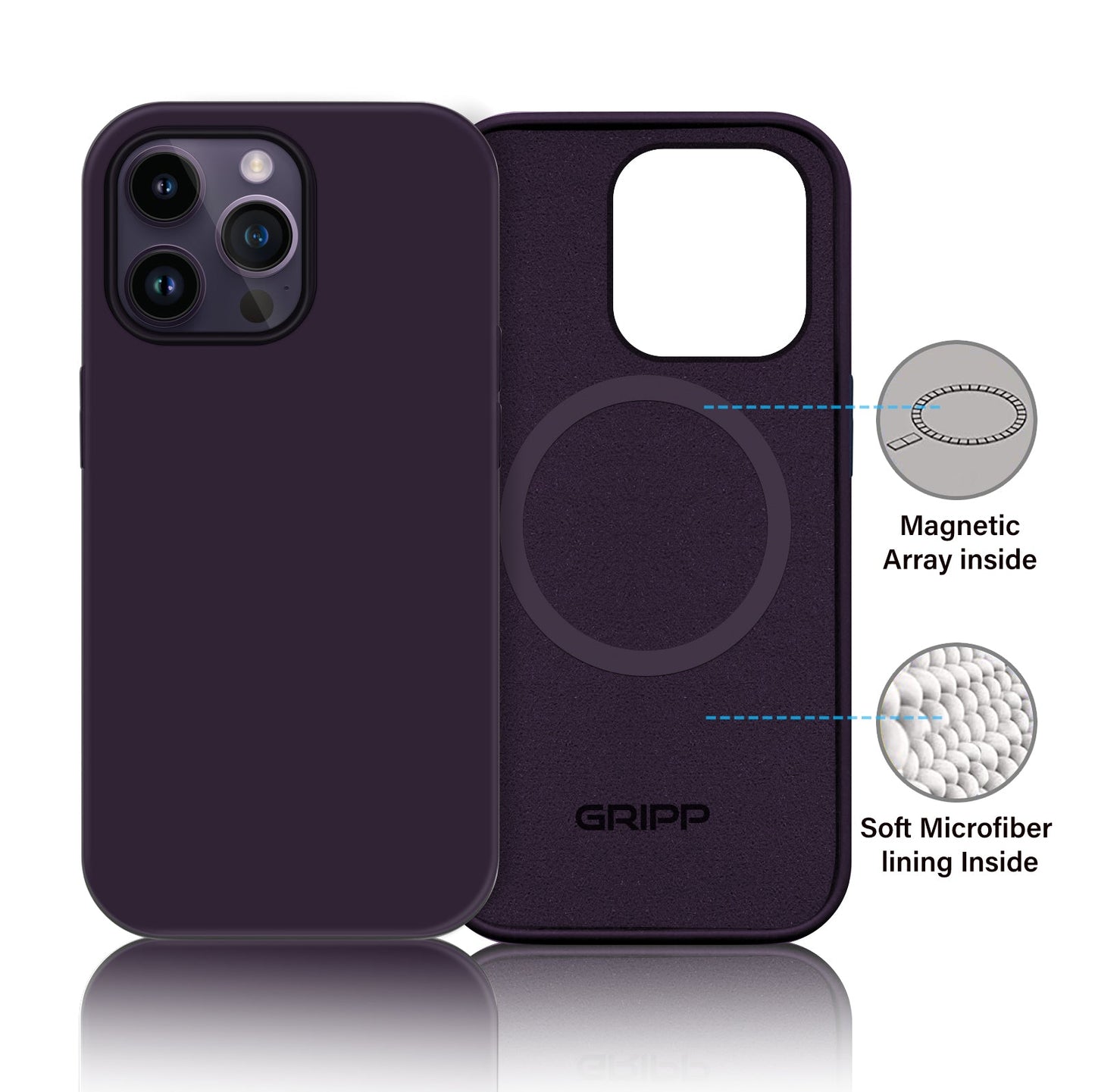 Gripp Rubon Case For Apple Iphone 14 Pro (6.1") With Magsafe - Purple