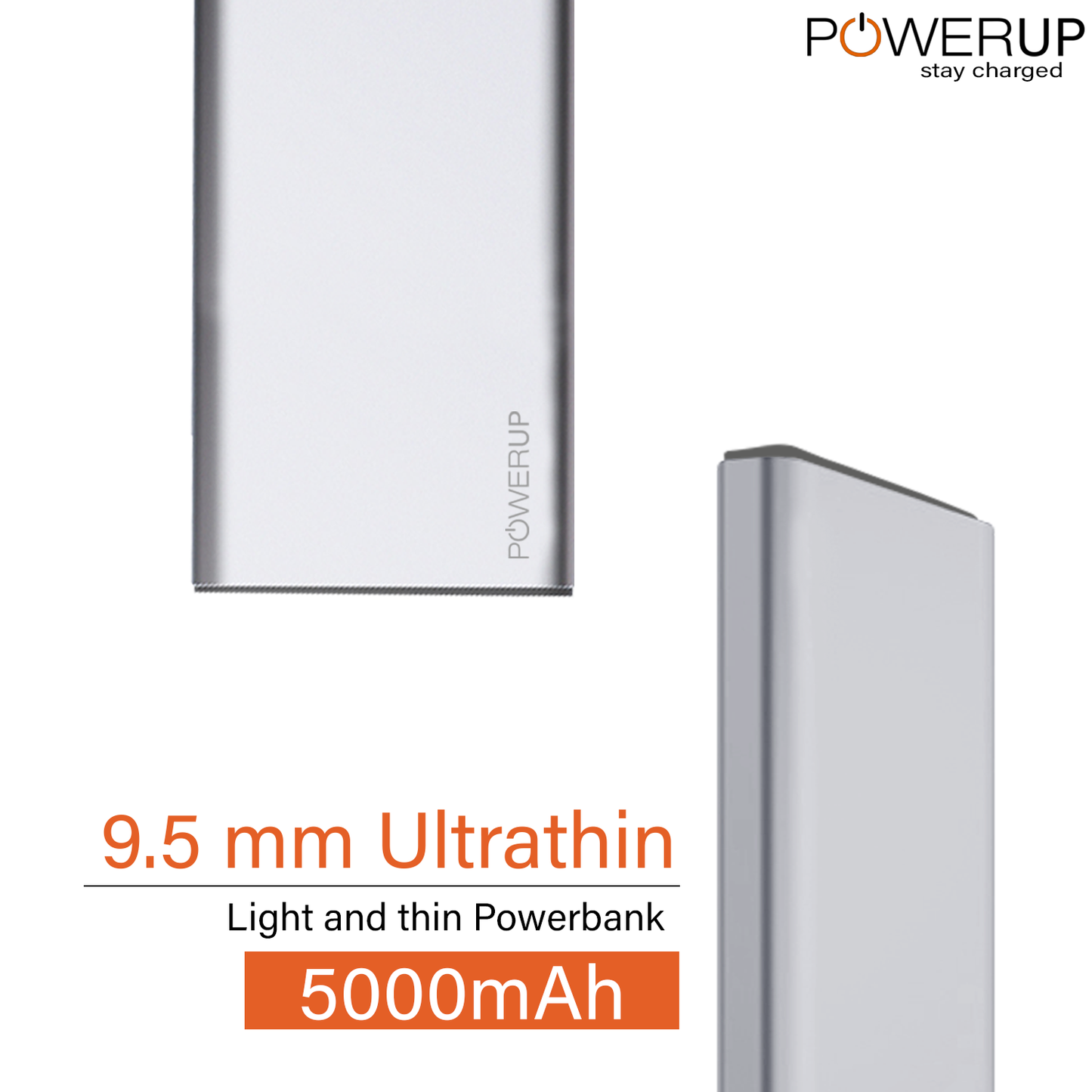 Powerup Alupac 5000mah Aluminium Power Bank 1usb - Gunmetal