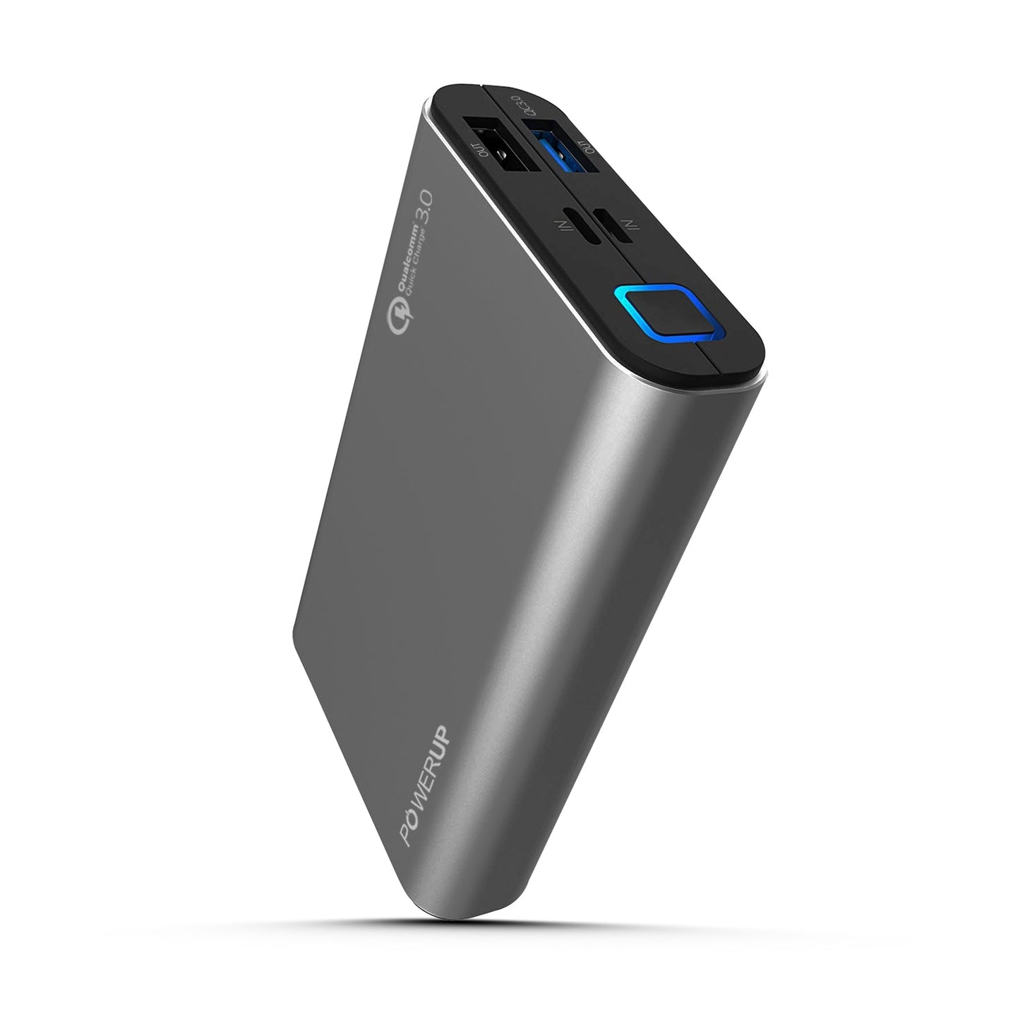 Powerup Alupac 10050mah Aluminium Power Bank Qualcomm 3.0 2usb - Gunmetal