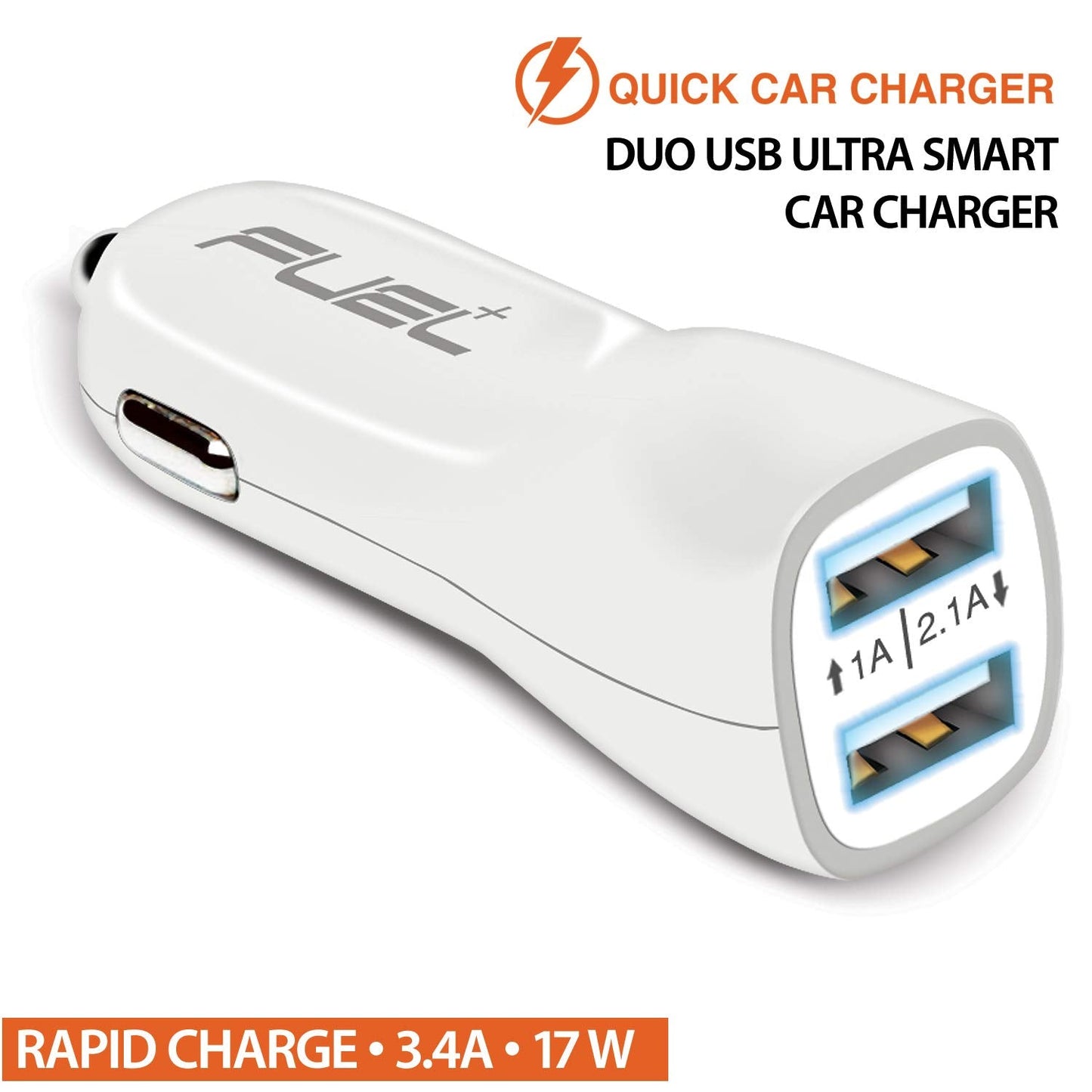 Fuel+ Power Rapid Charger 2.1a Dual Usb Quick Car Charger