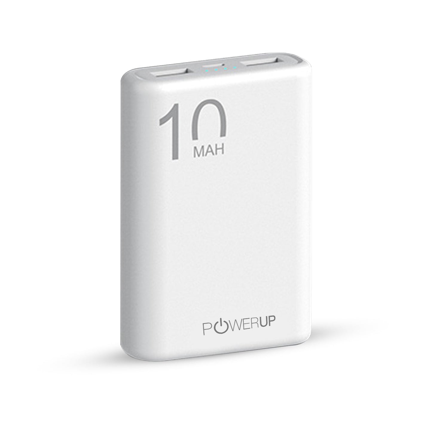 Powerup Small & Lightweight Ultra - Compact 10000mah Power Bank 2usb - White
