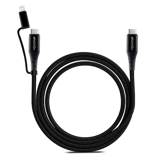 Powerup 2in1 1.5m Cable - Black