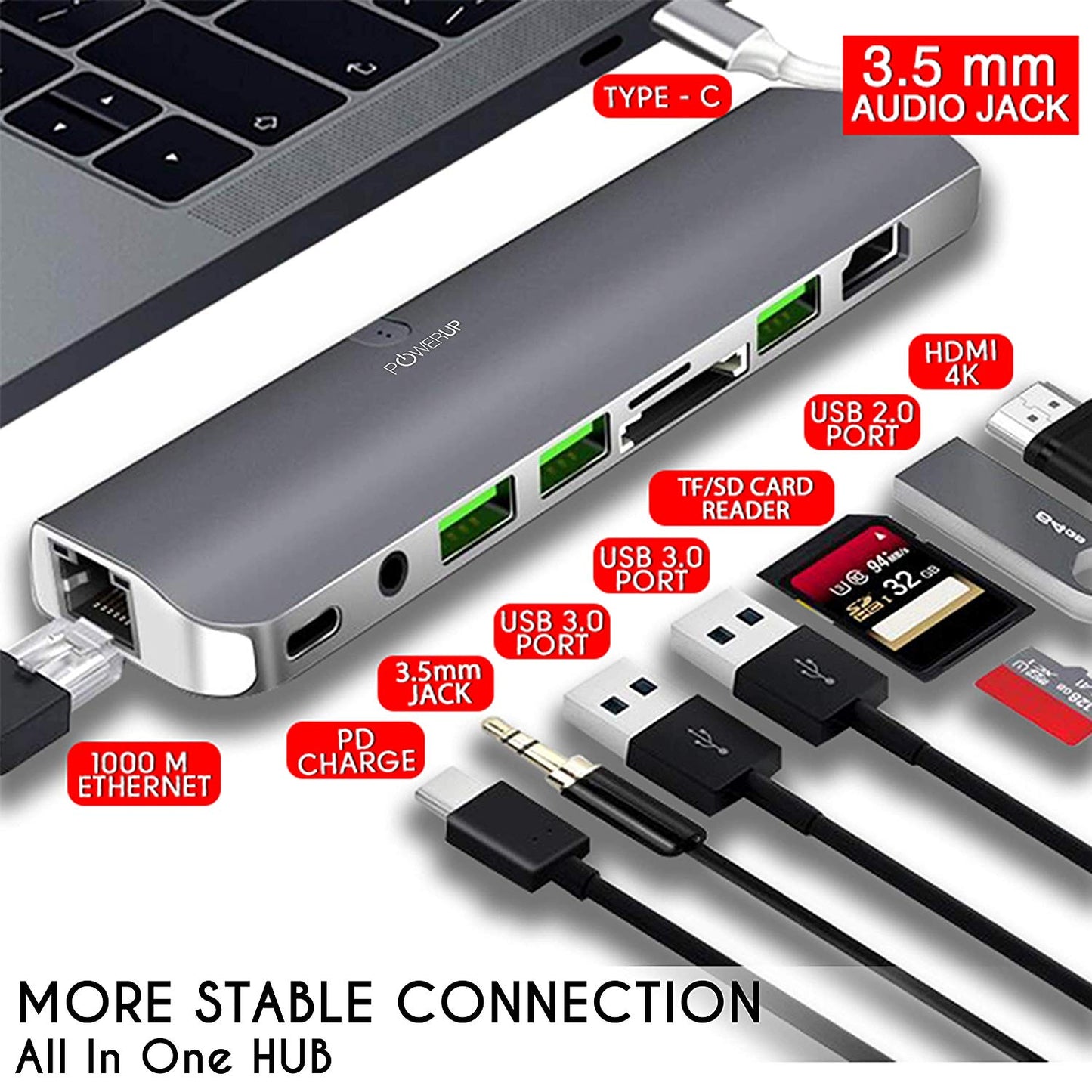 Powerup Type-c 9in1 Usb Hub Multi-functional